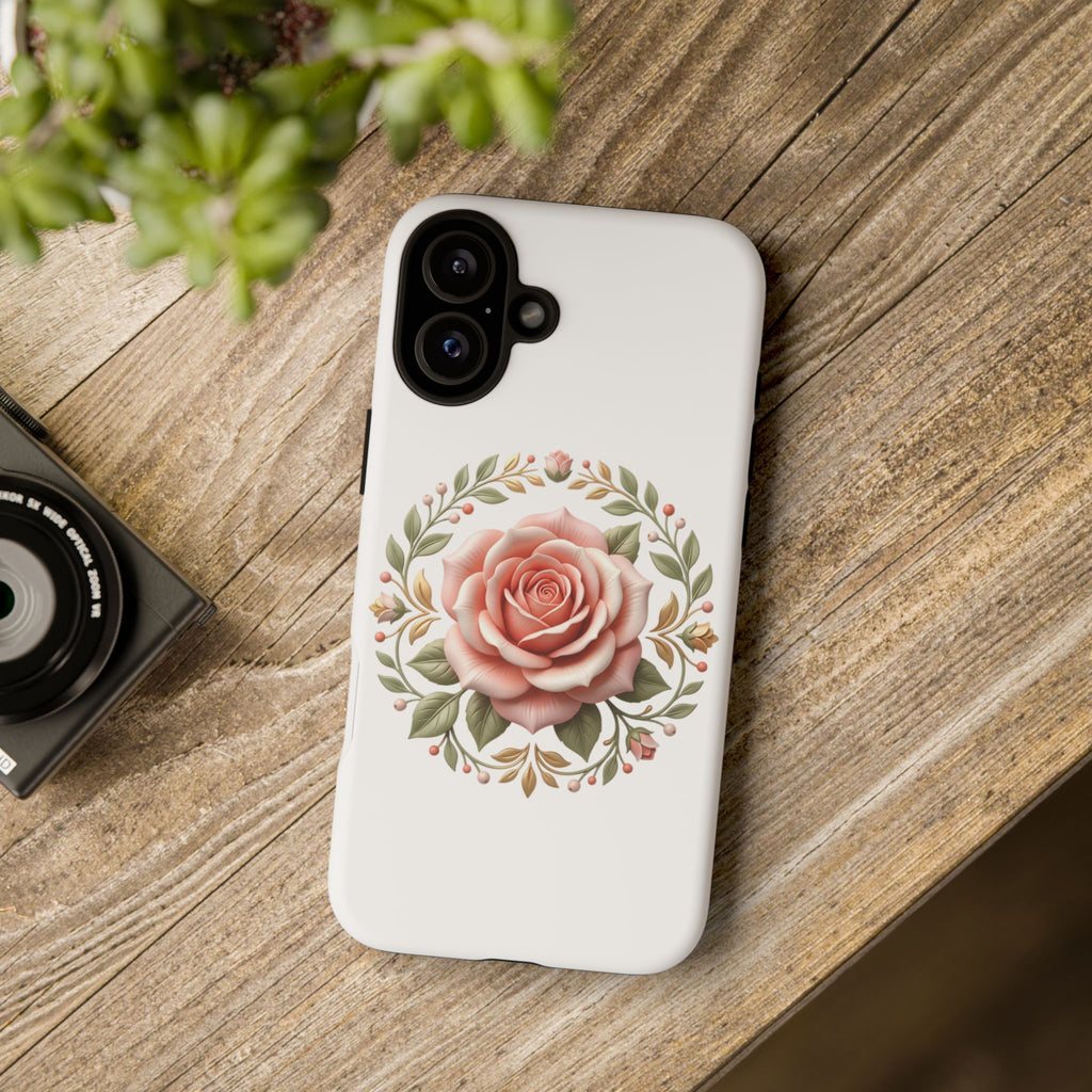 Floral Rose Wreath Tough Phone Case