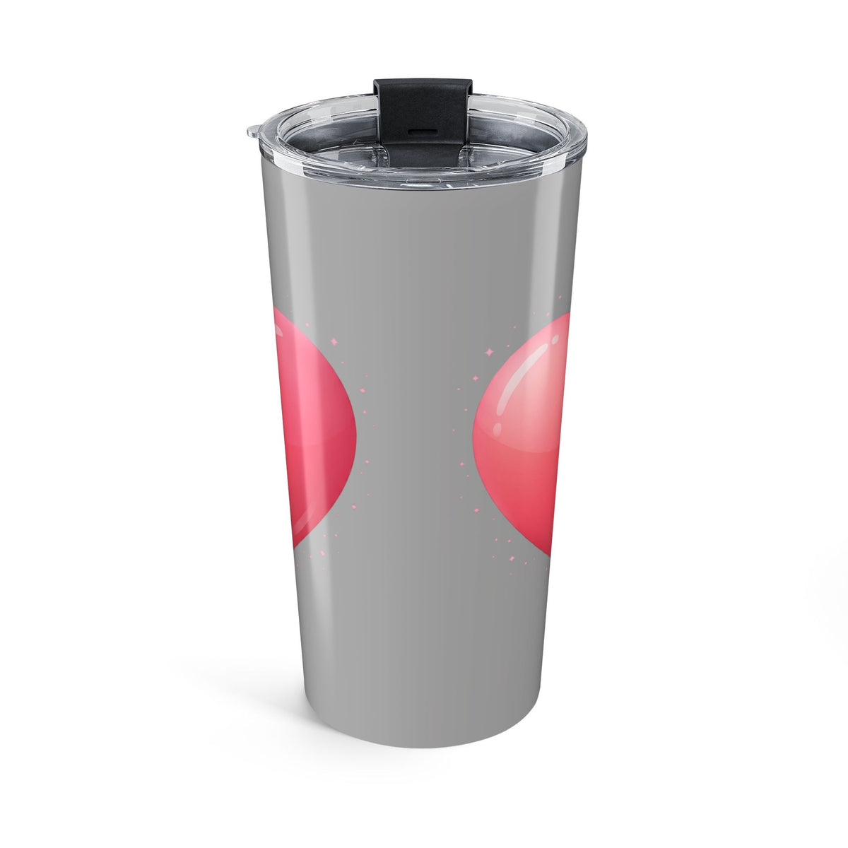 Pink Heart Tumbler Grey 20oz