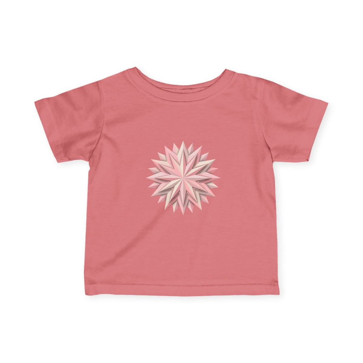 Infant Tee with Pink Starburst Floral Mandala — Baby Shower Gift