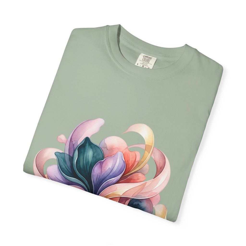 T-Shirt — Colorful Abstract Floral Swirl Graphic Tee
