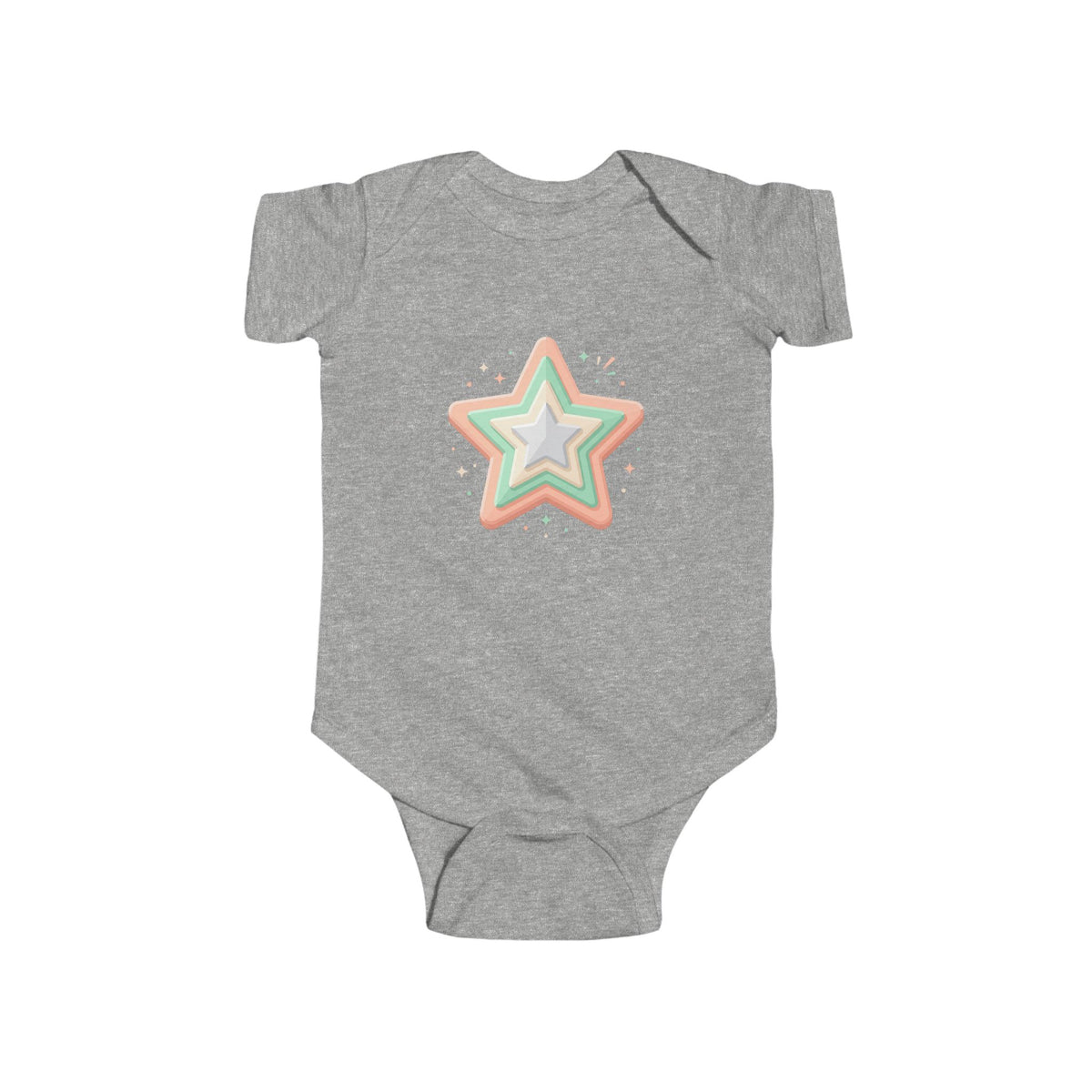 Infant Fine Star Design Jersey Bodysuit