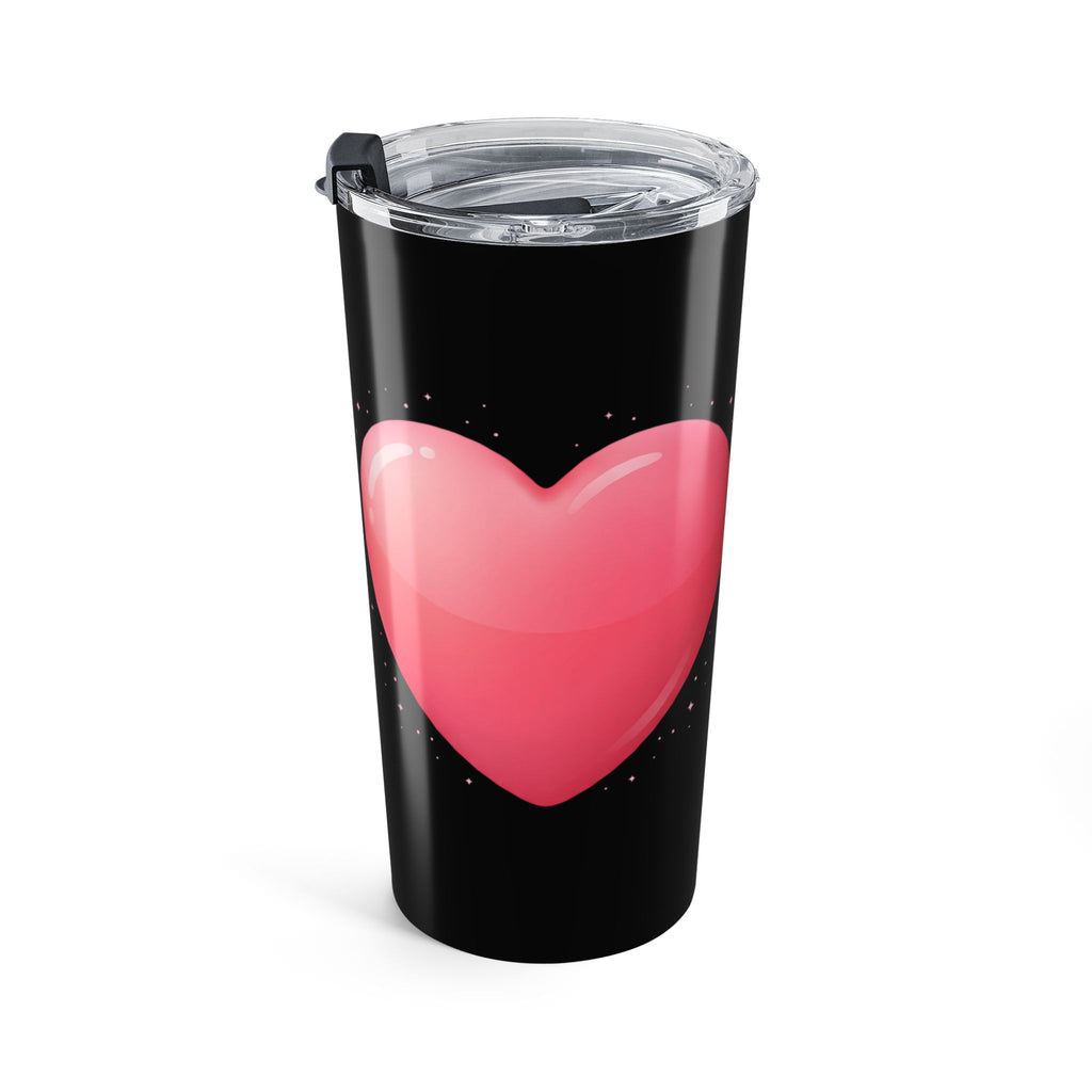 Pink Heart Tumbler 20oz Black