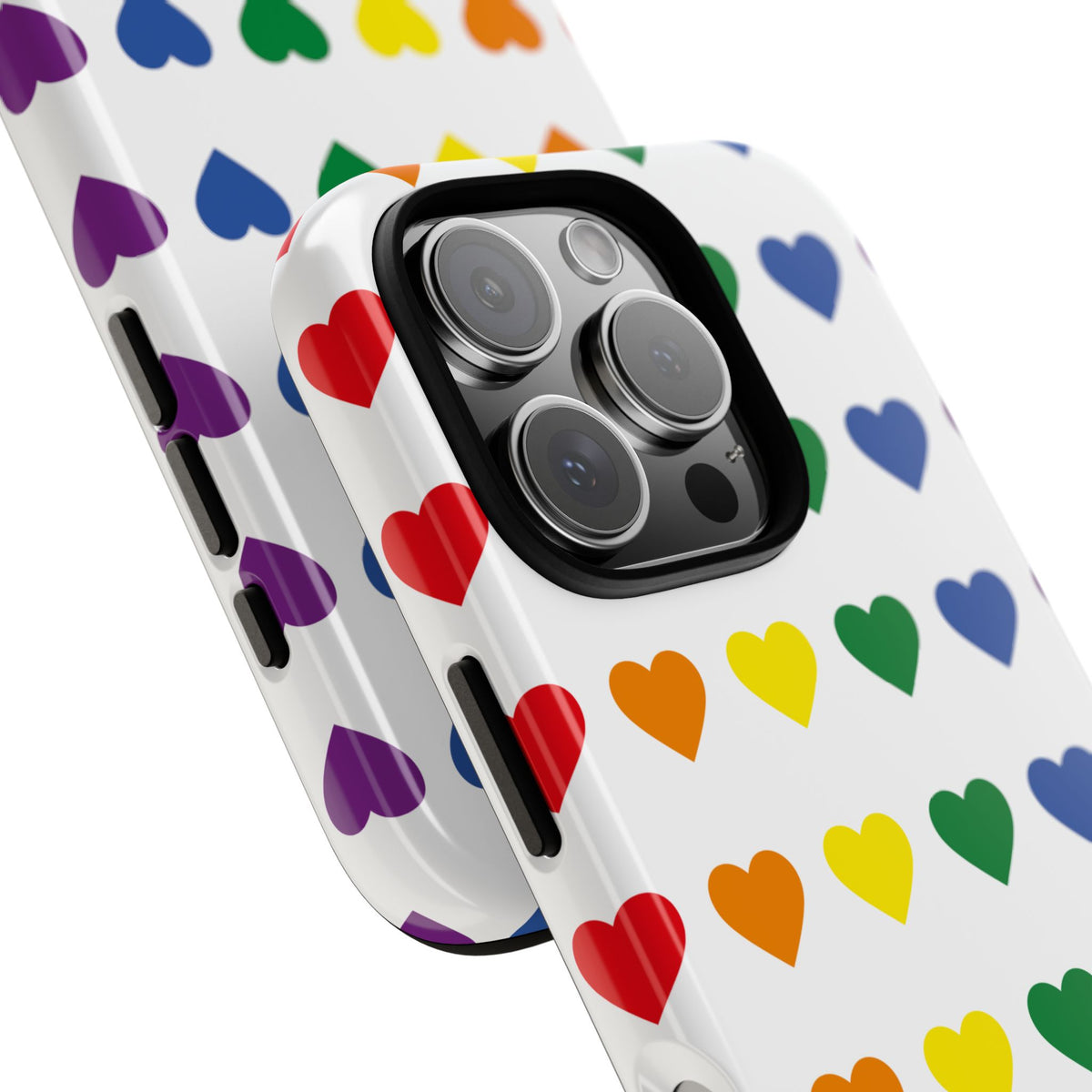 Rainbow Heart Tough Phone Case — Pride Pattern Protective Cover