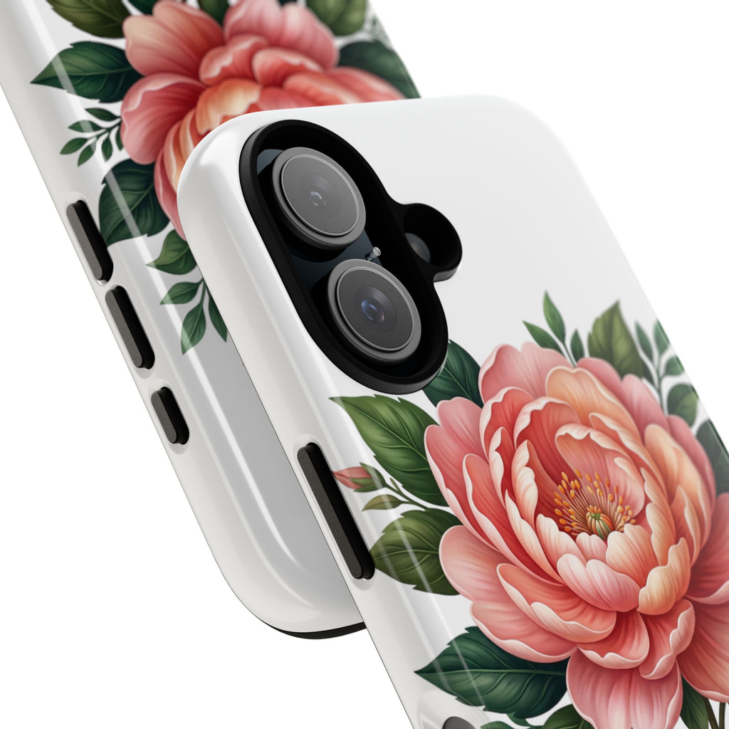 Floral Peony Tough Phone Case — Protective Botanical iPhone Cover