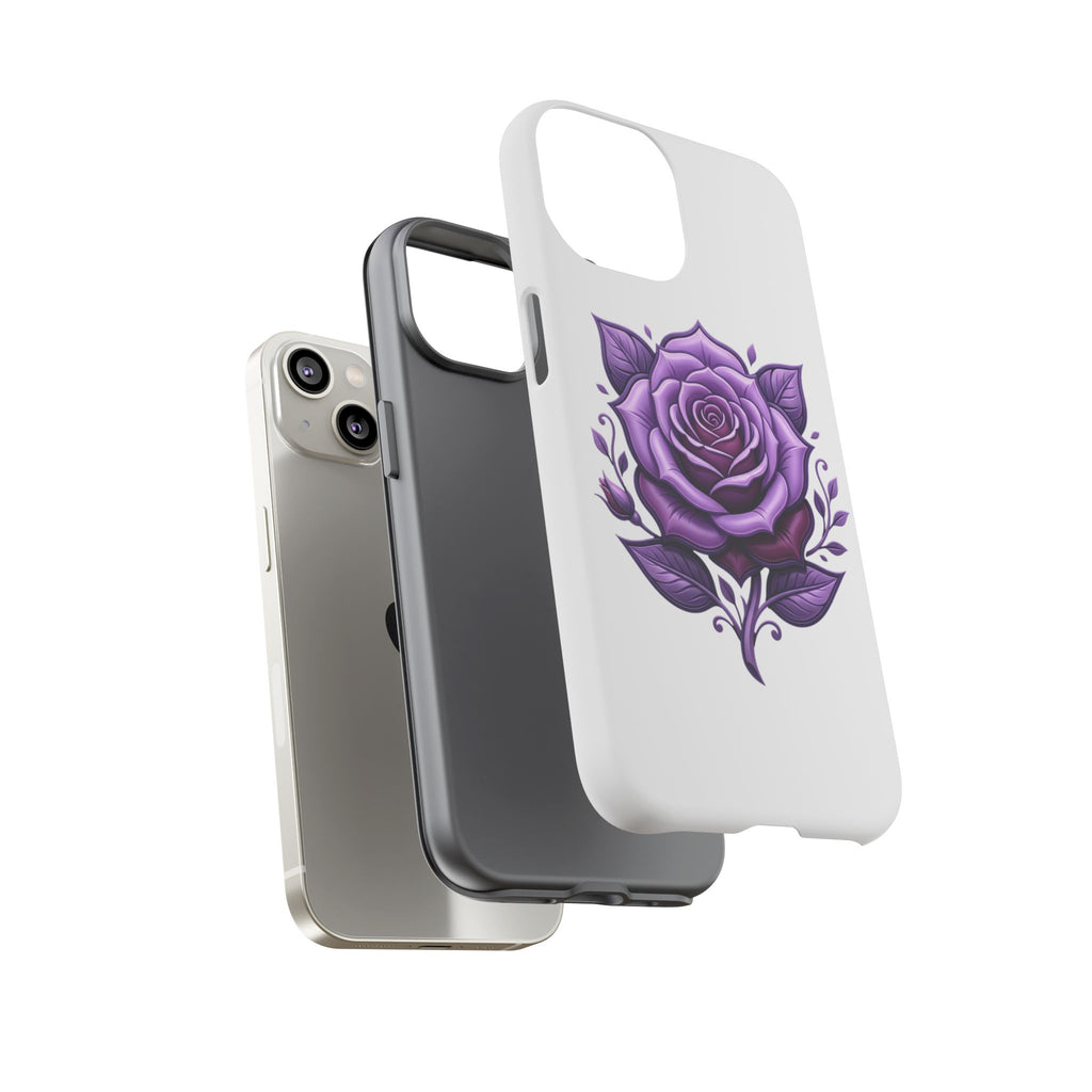 Purple Rose Tough Phone Case — Floral Protective Phone Cover