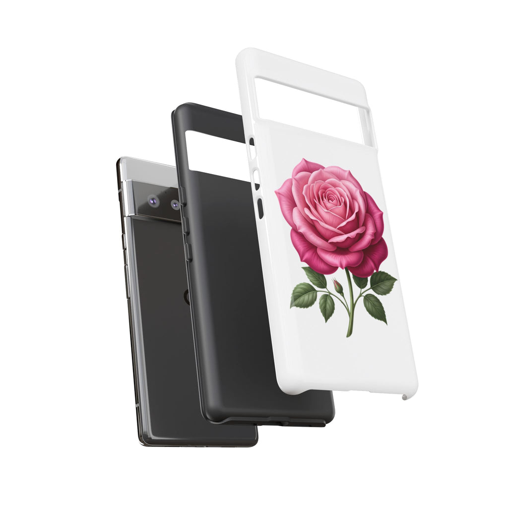 Pink Rose Tough Phone Case — Floral Protective iPhone Cover