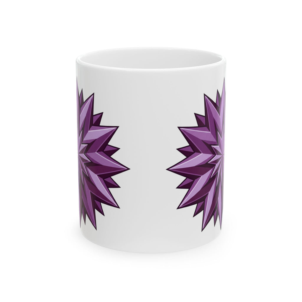 Purple Geometric Starburst Ceramic Mug – 11oz & 15oz