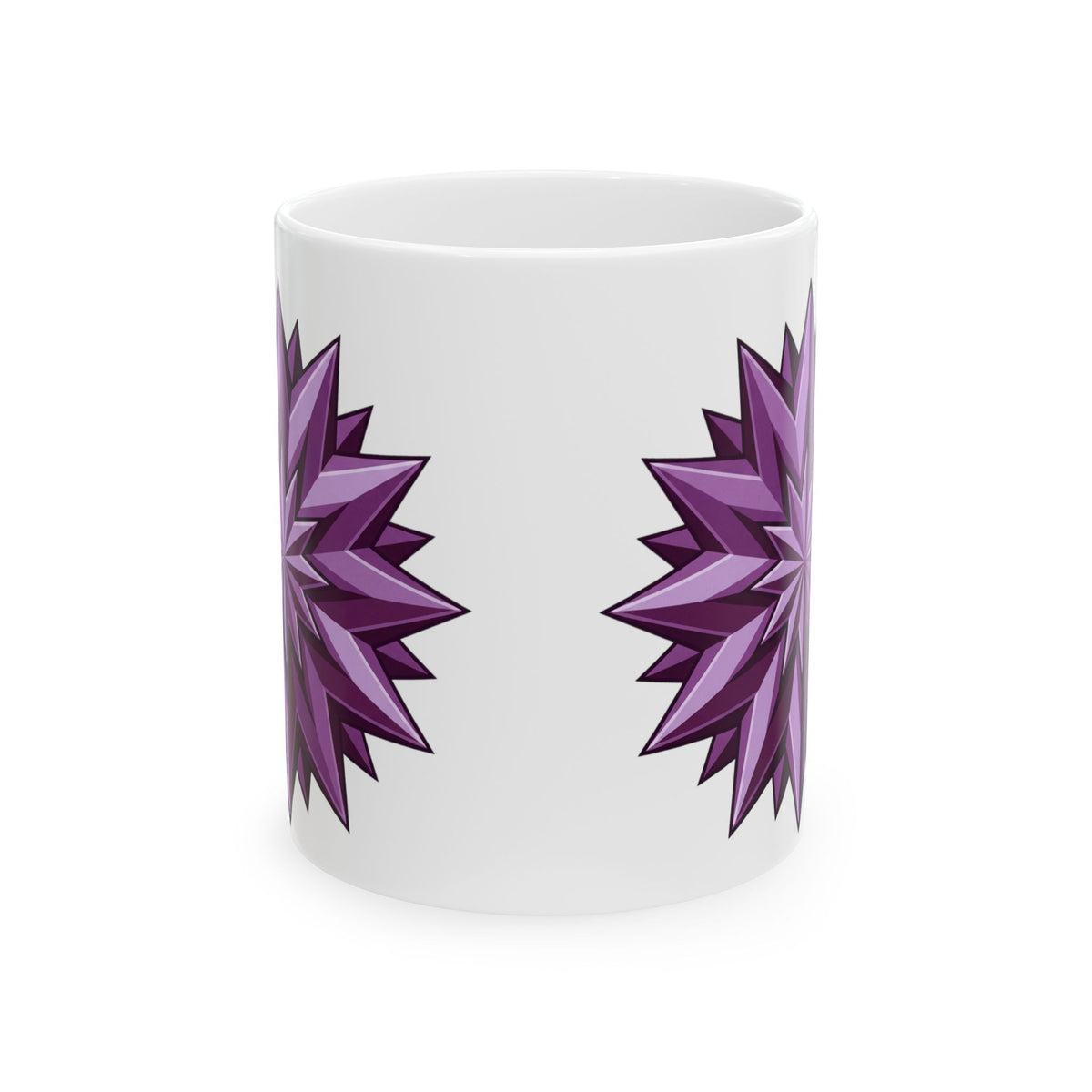 Purple Geometric Starburst Ceramic Mug – 11oz & 15oz