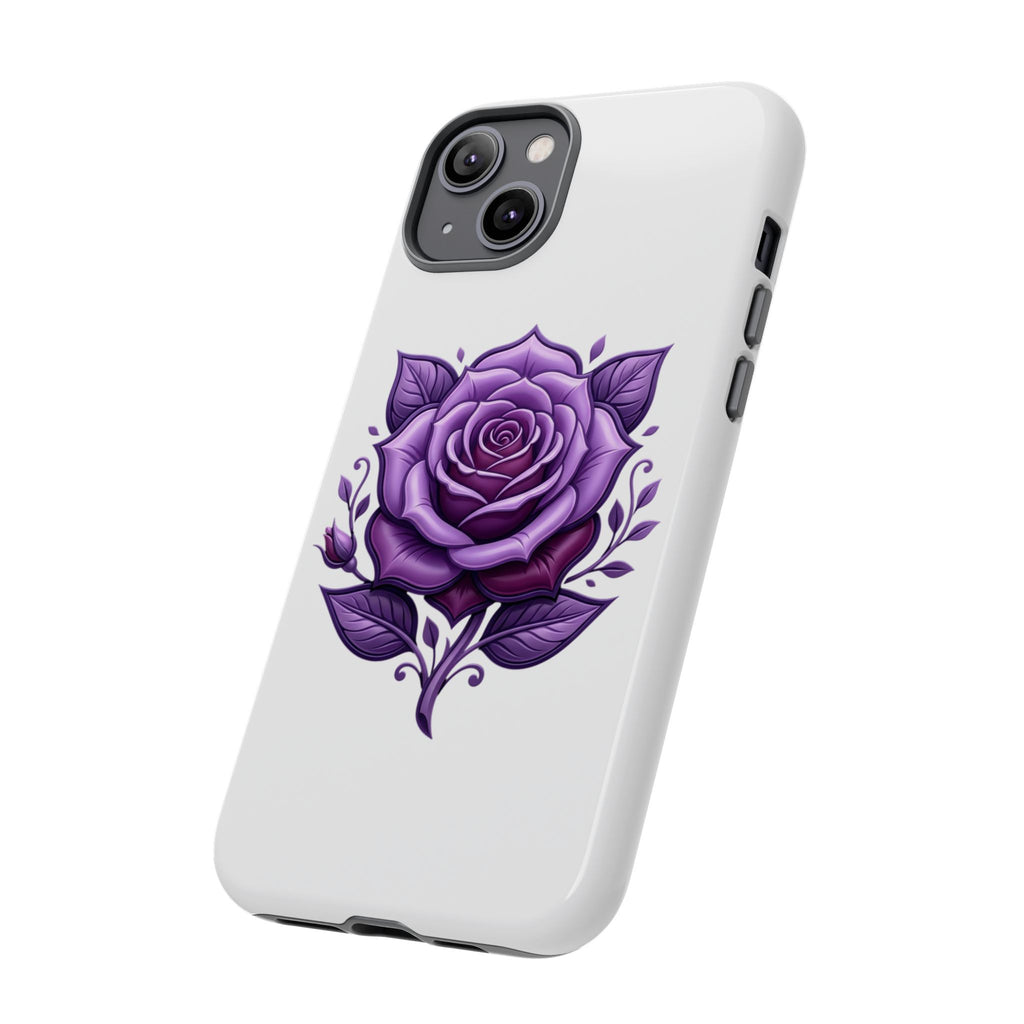Purple Rose Tough Phone Case — Floral Protective Phone Cover