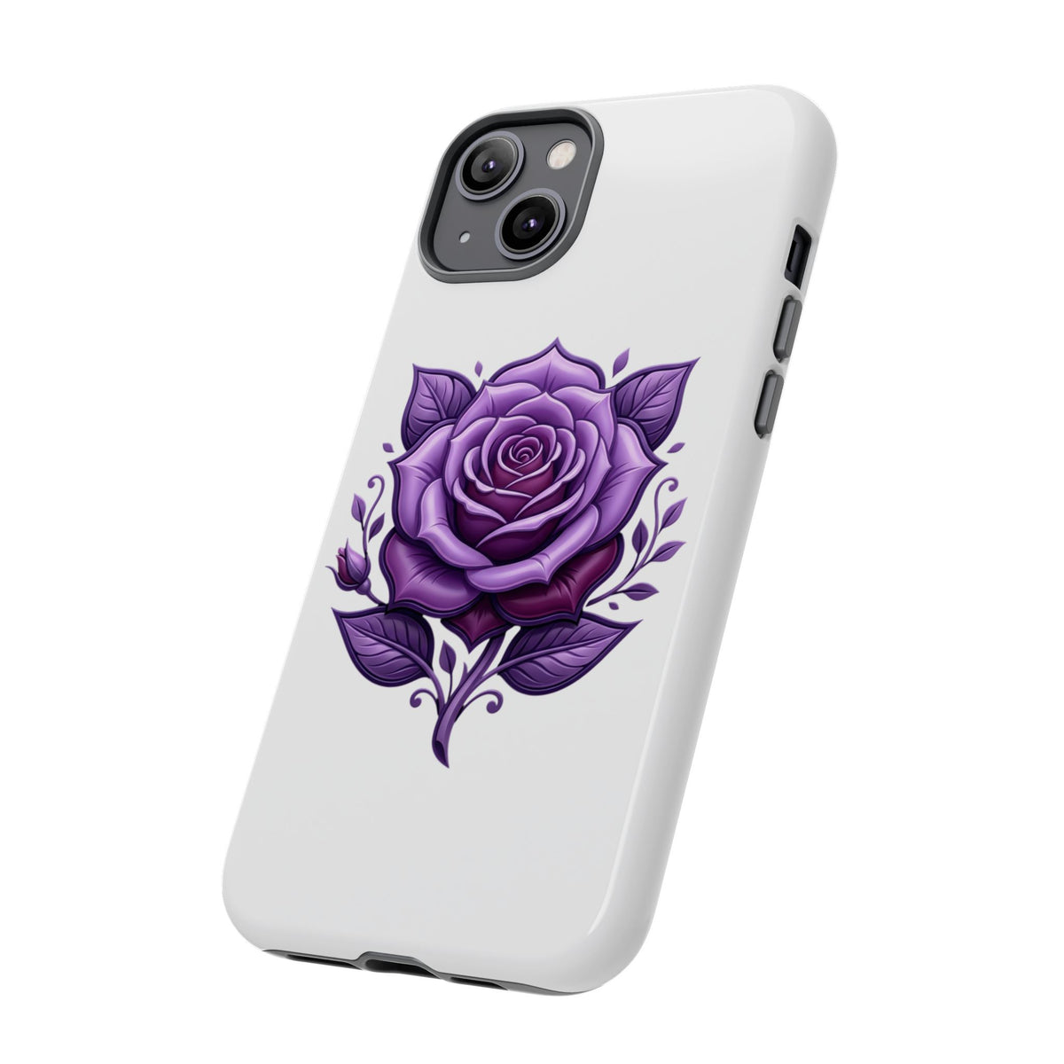 Purple Rose Tough Phone Case — Floral Protective Phone Cover