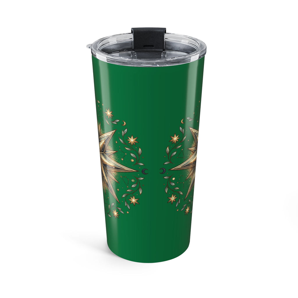 Star Print Dark Green Insulated Tumbler 20oz