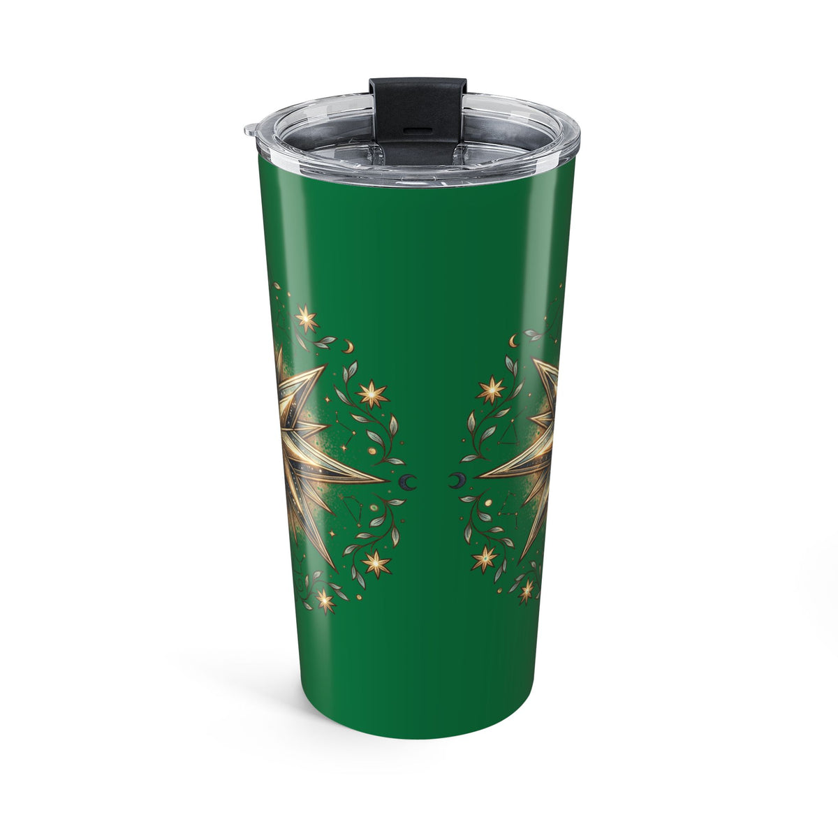 Star Print Dark Green Insulated Tumbler 20oz