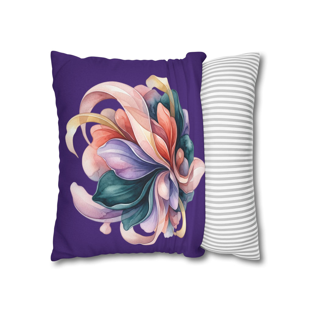 Floral Swirl Decorative Pillowcase — Abstract Blossom Accent for Living Room & Bedroom