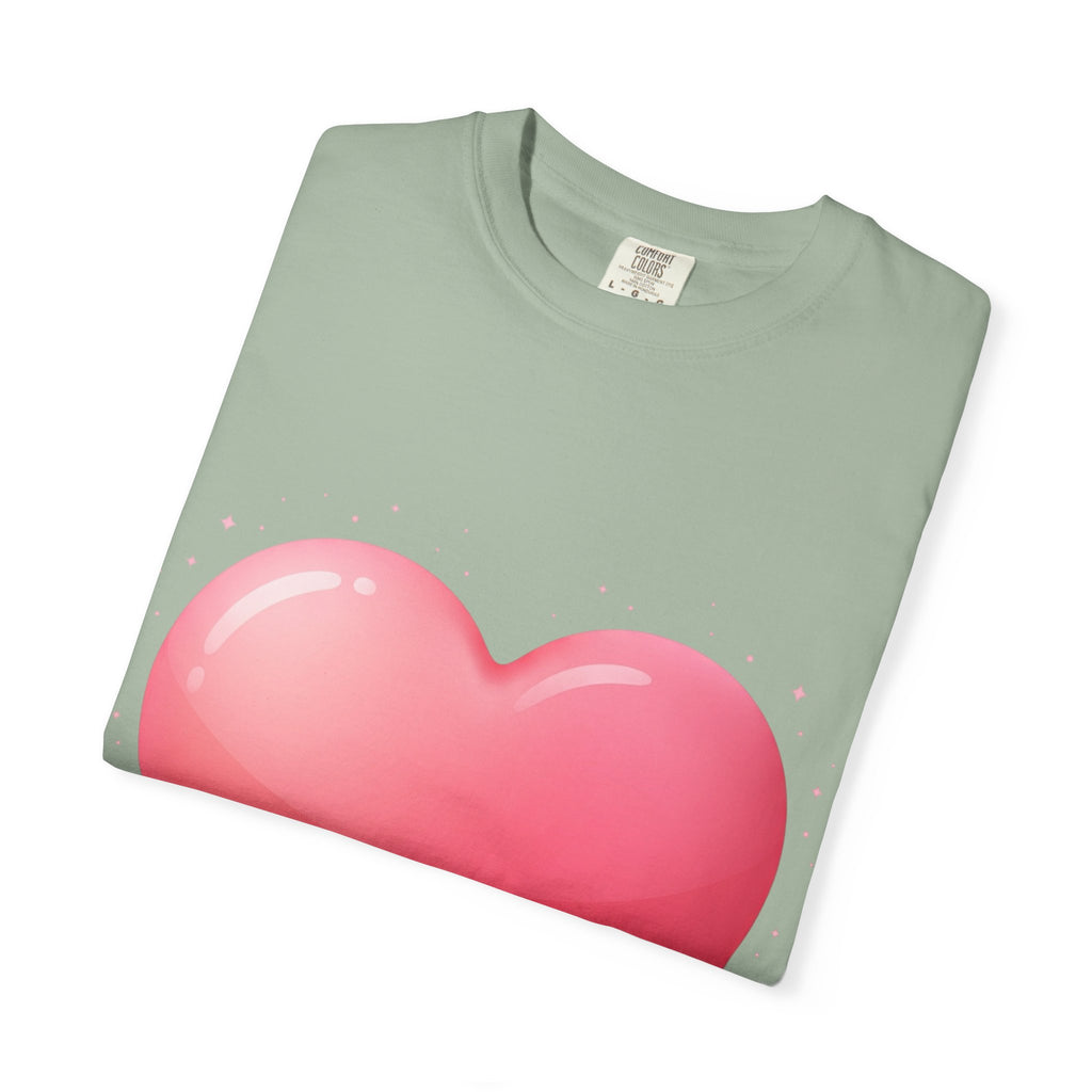 Pink Heart Unisex Garment-Dyed T-shirt