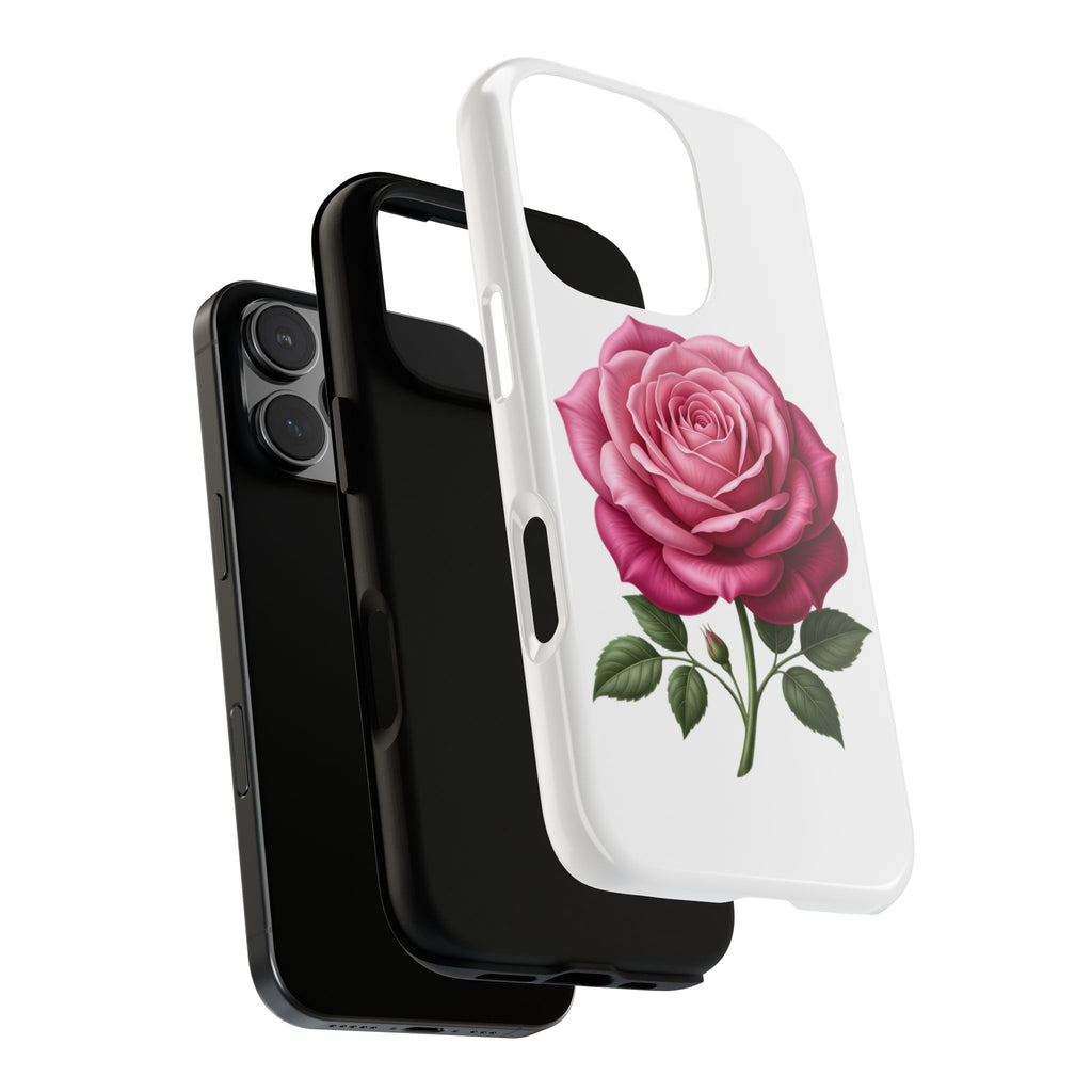 Pink Rose Tough Phone Case — Floral Protective iPhone Cover