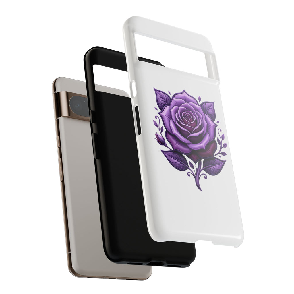 Purple Rose Tough Phone Case — Floral Protective Phone Cover