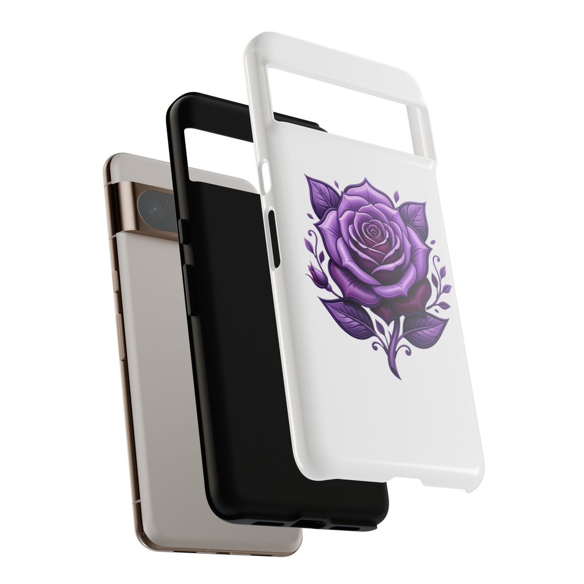 Purple Rose Tough Phone Case — Floral Protective Phone Cover