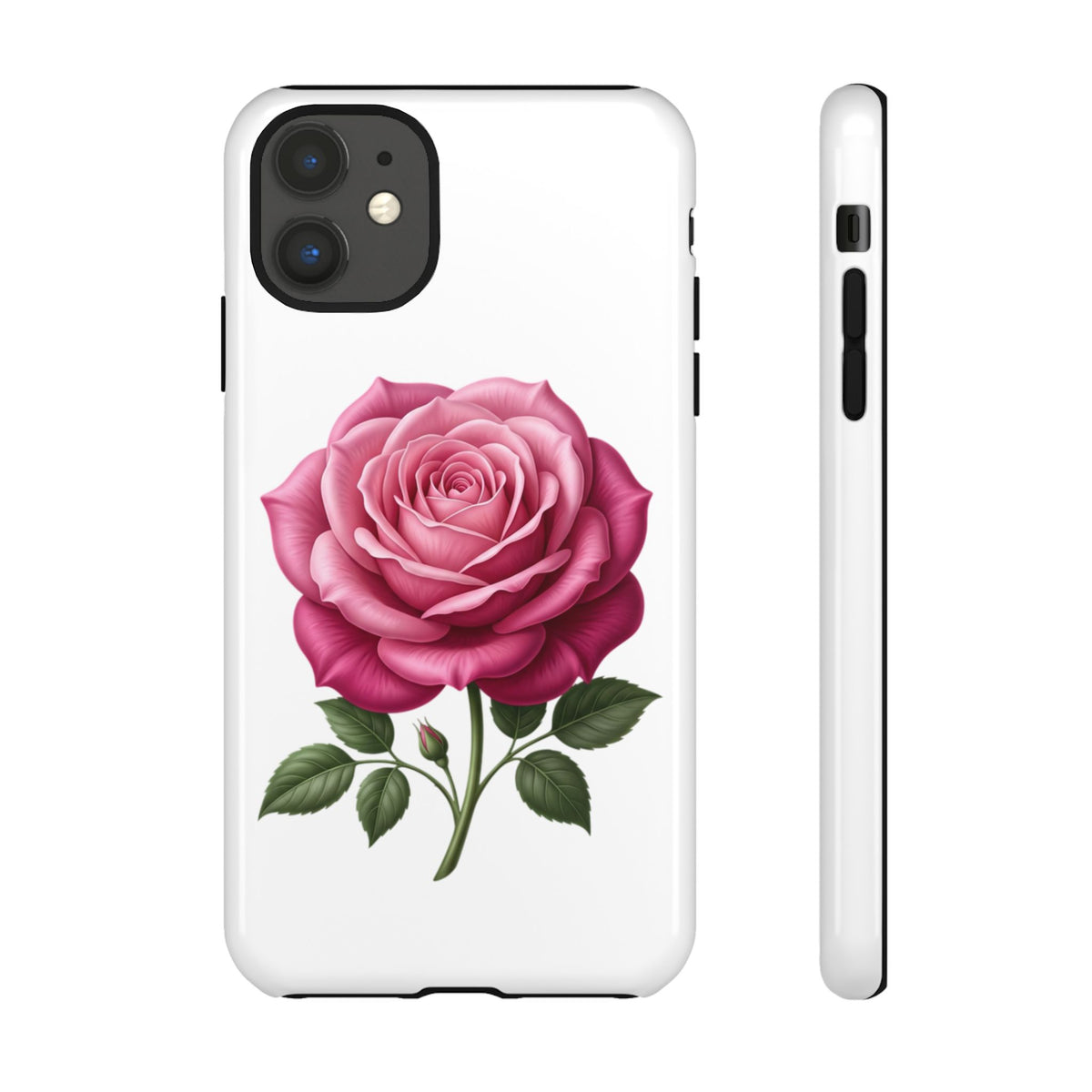 Pink Rose Tough Phone Case — Floral Protective iPhone Cover