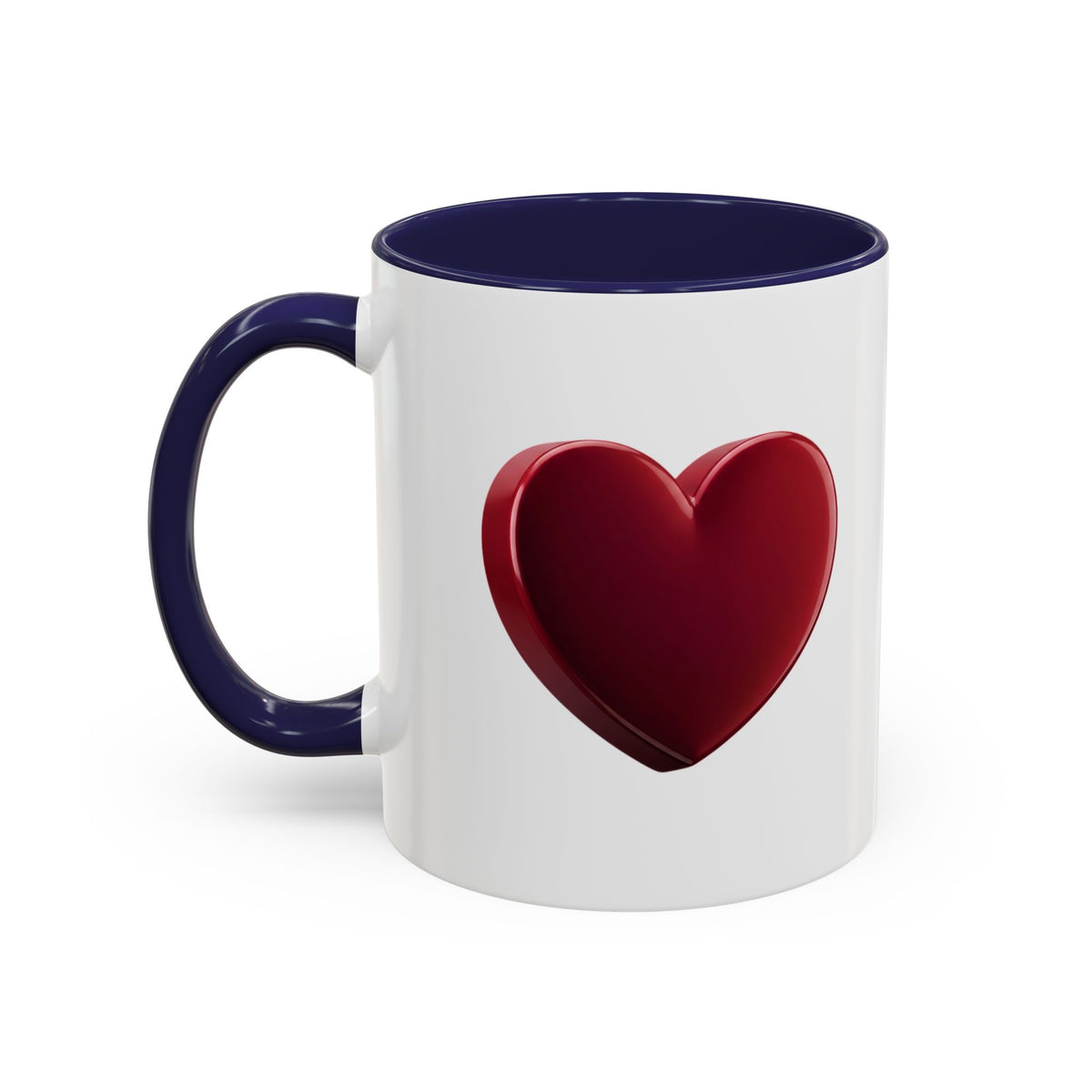 Heart Accent Coffee Mug – Red 3D Heart Design, Valentine’s Day Gift