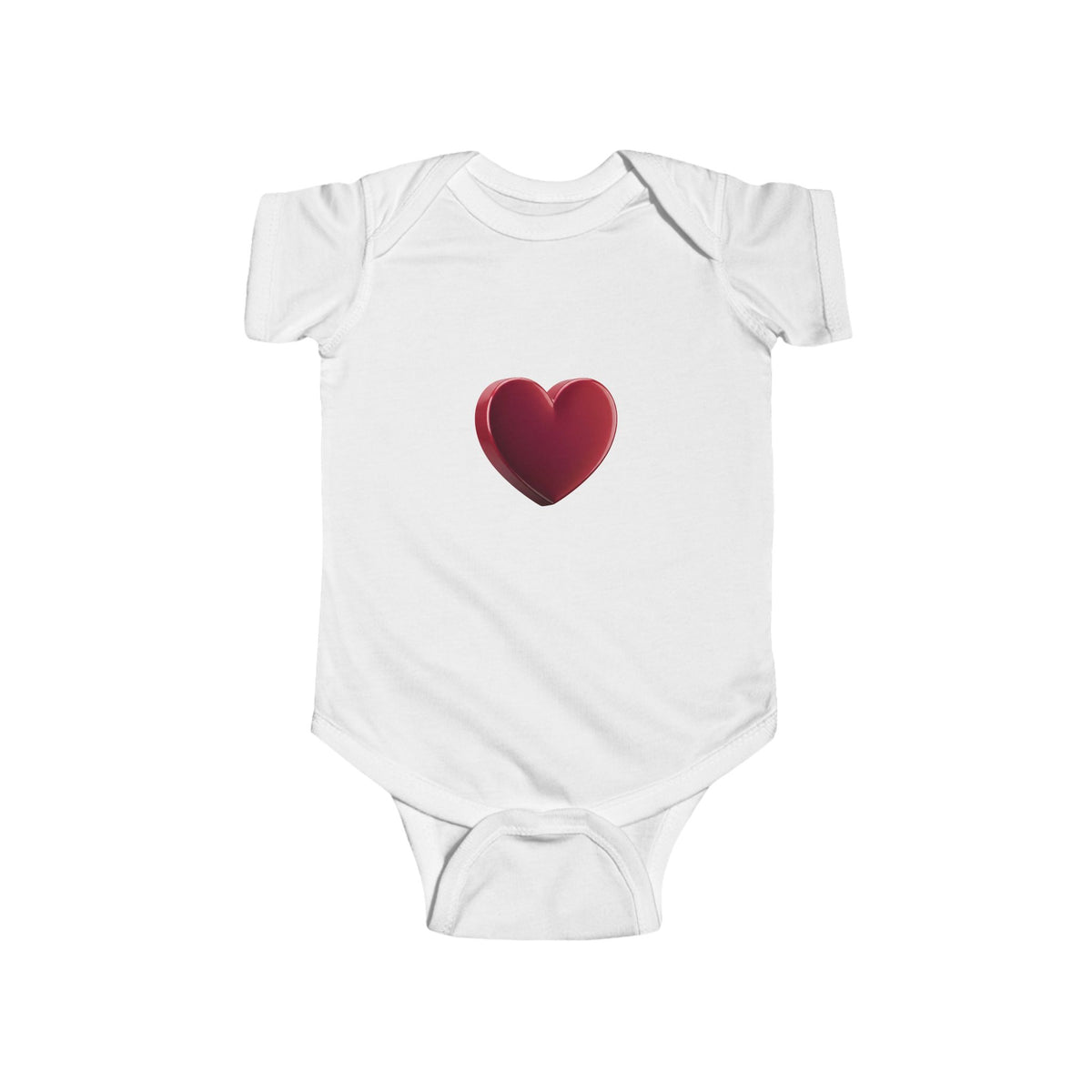 Infant Bodysuit with Red Heart Graphic — Cute Baby Valentine Onesie