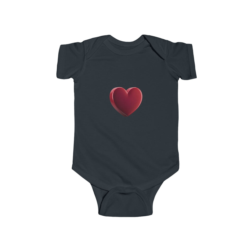 Infant Bodysuit with Red Heart Graphic — Cute Baby Valentine Onesie