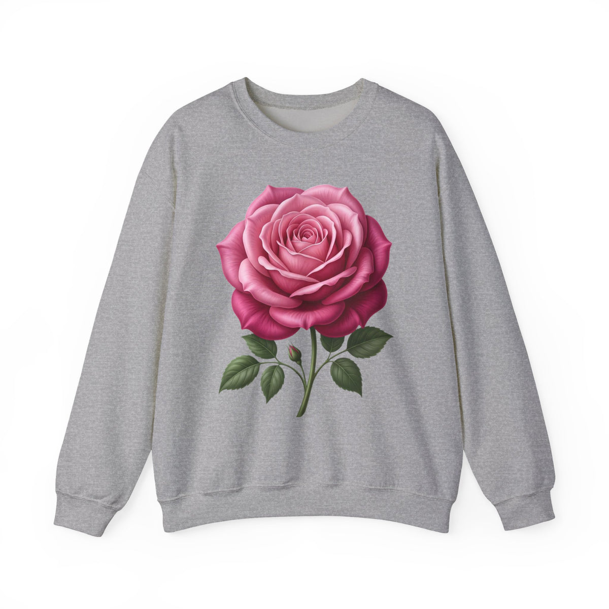 Rose Graphic Sweatshirt — Vintage Pink Rose Floral Crewneck