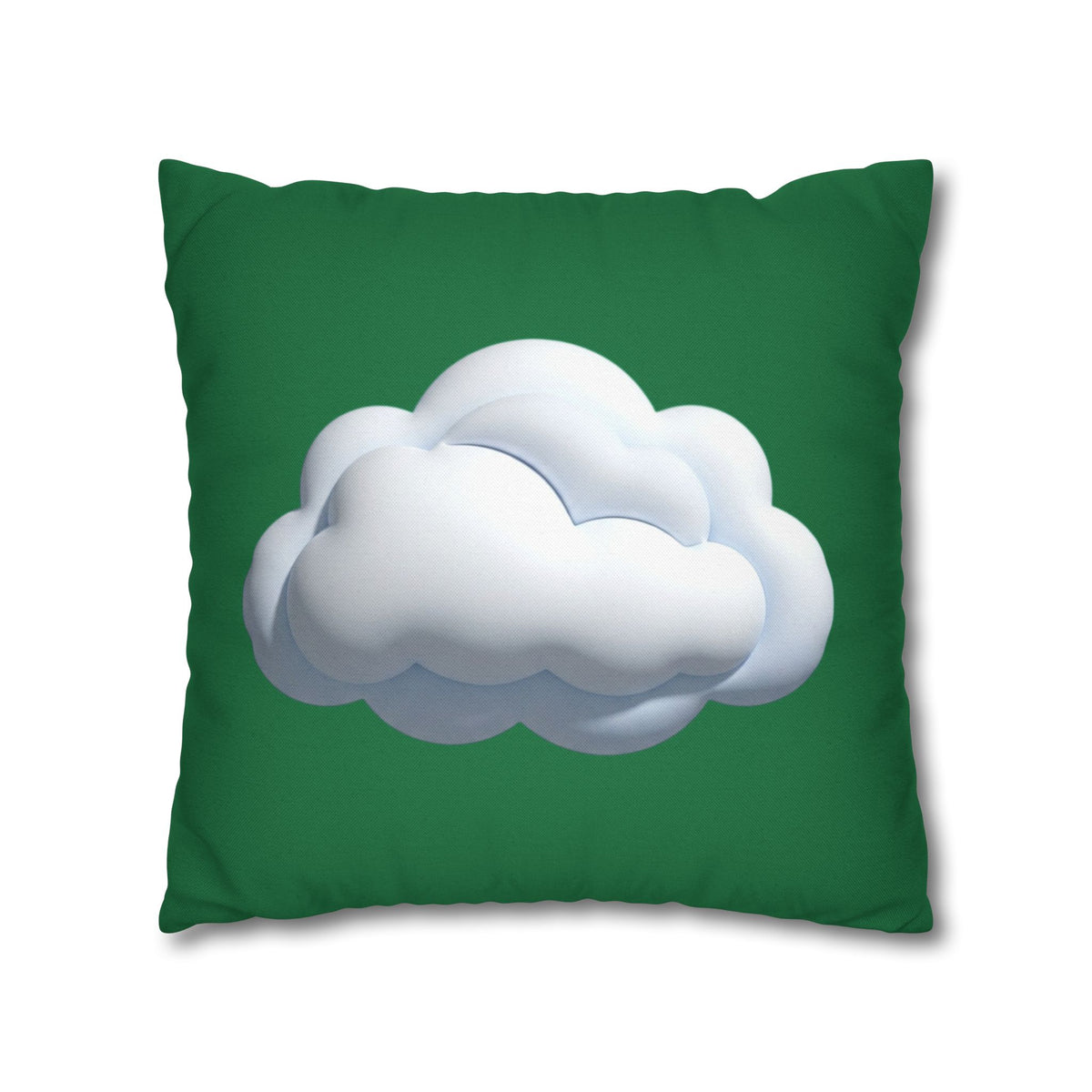 Cloud Graphic Pillowcase — Dark Green Decorative Throw Pillow Cover