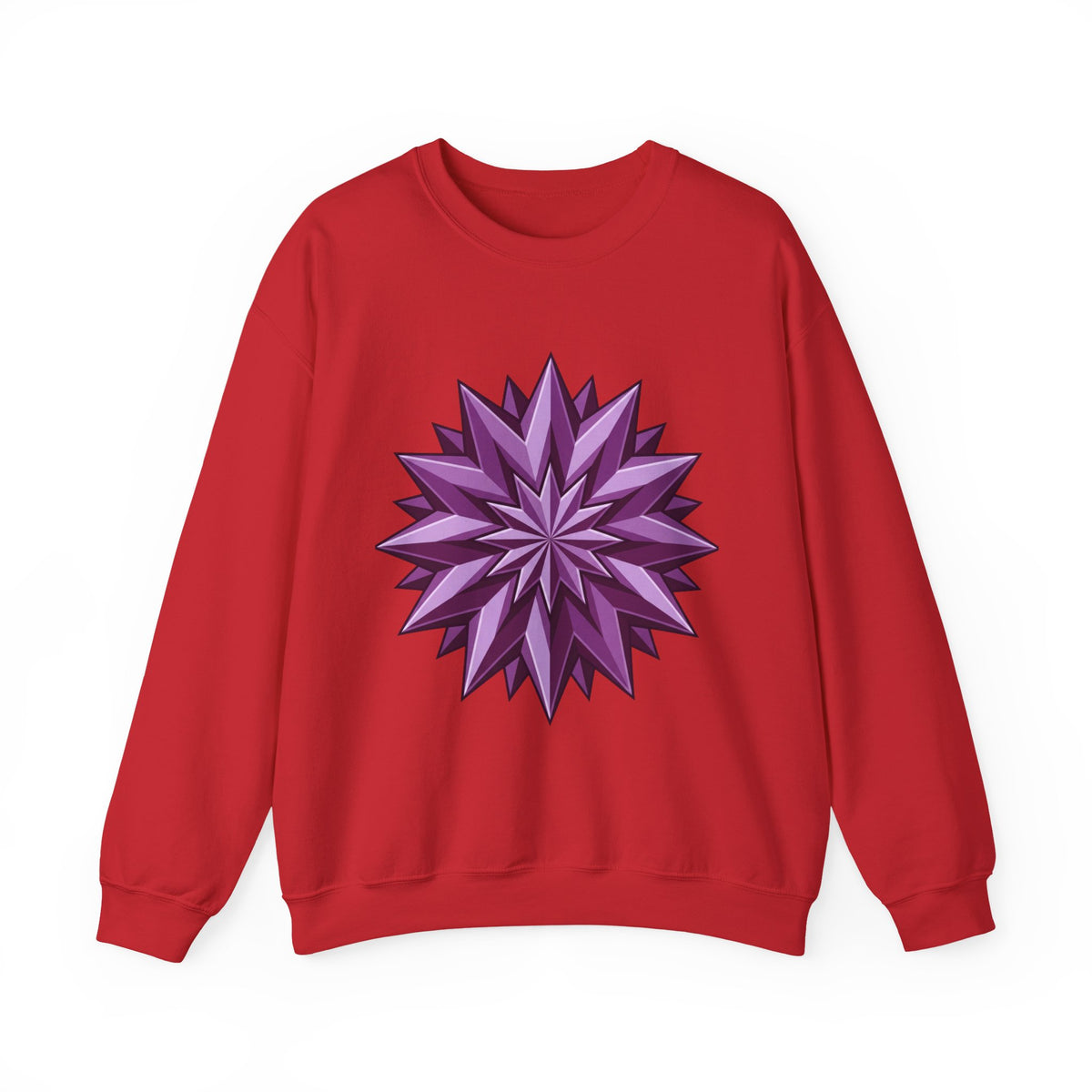 Purple Geometric Starburst Crewneck Sweatshirt