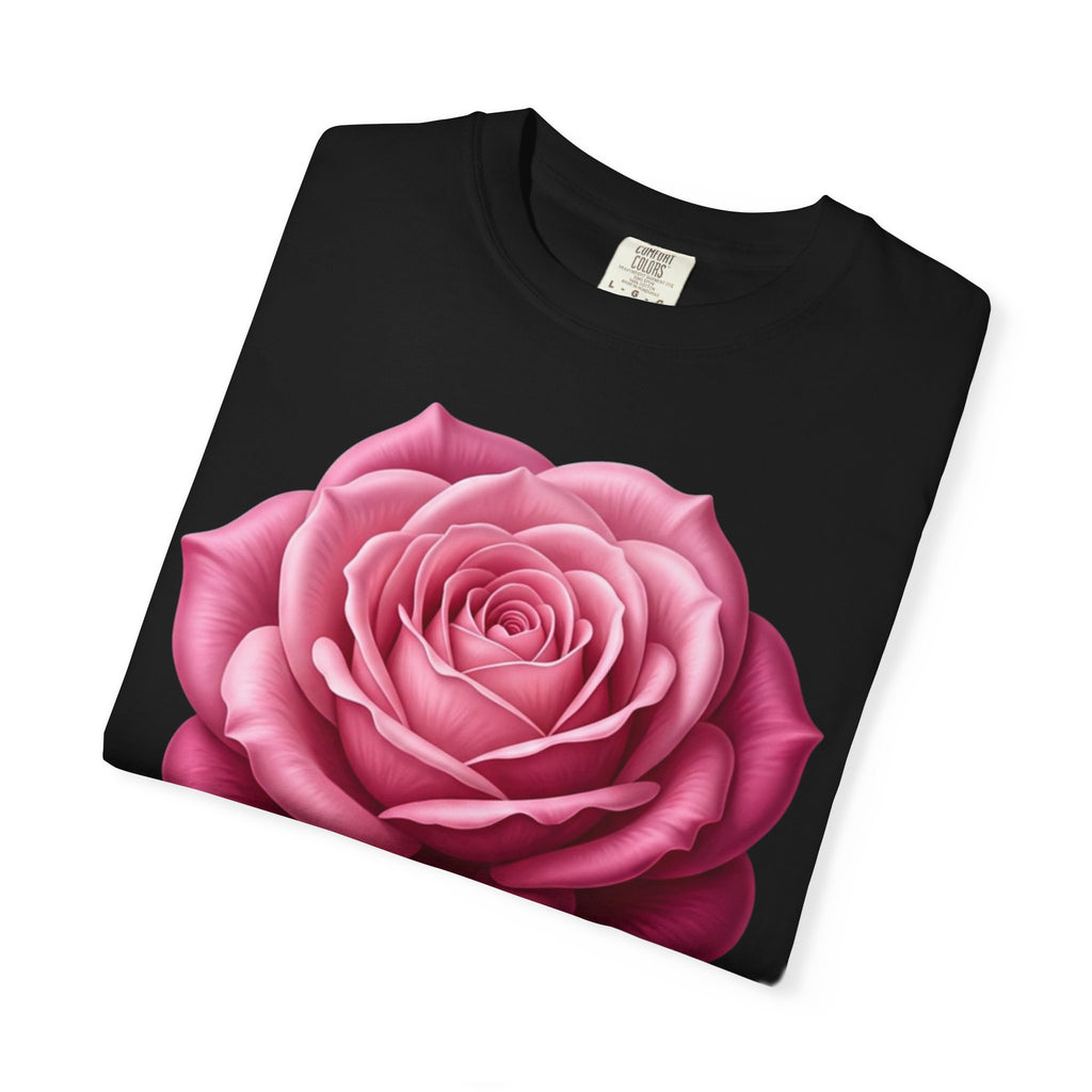 Vintage Pink Rose T-Shirt — Botanical Floral Graphic Tee
