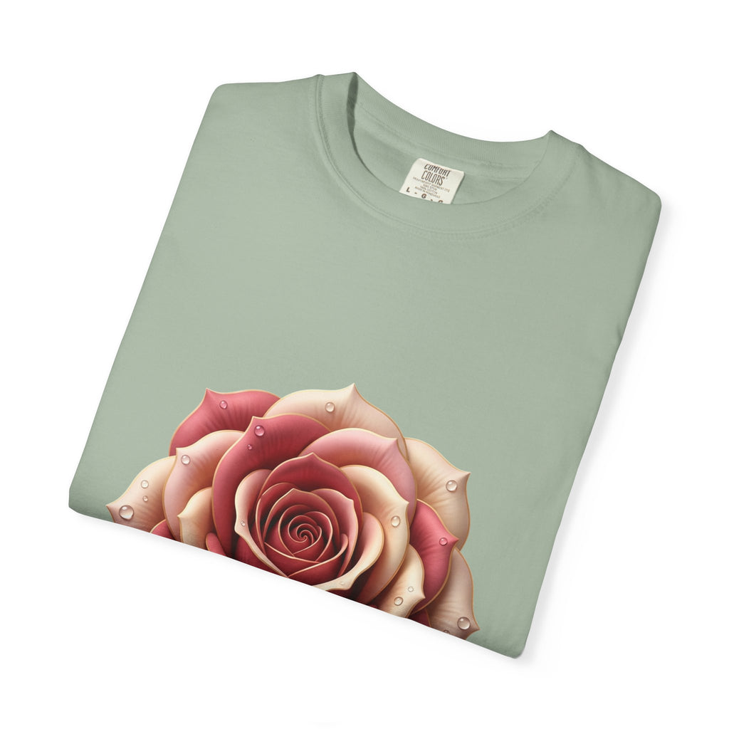 Rose Bloom Graphic T-Shirt — Realistic Pink Rose Floral Tee