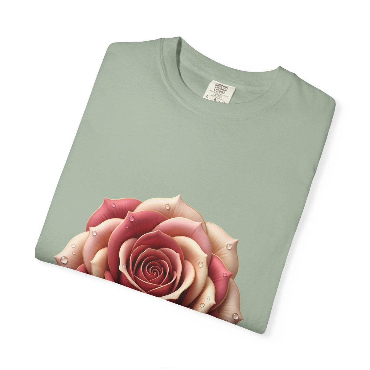 Rose Bloom Graphic T-Shirt — Realistic Pink Rose Floral Tee