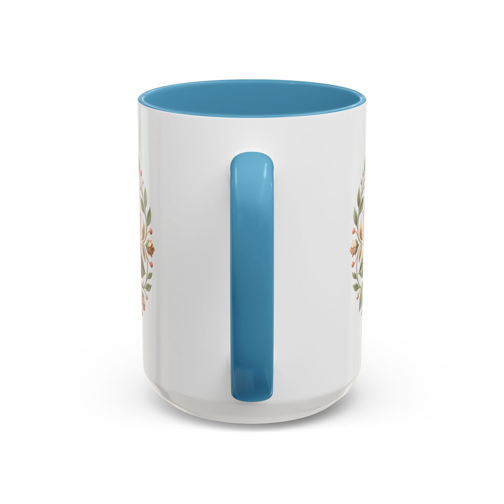Rose Wreath Accent Coffee Mug — Floral 11/15oz Tea & Coffee Cup