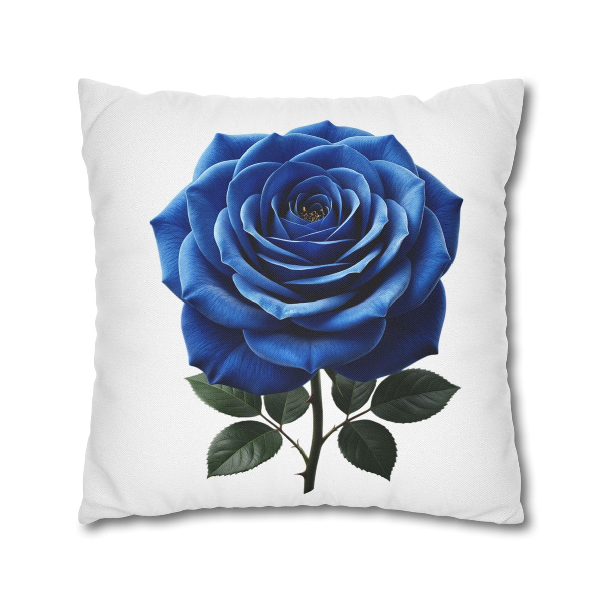 Blue Rose Spun Polyester Square Pillowcase