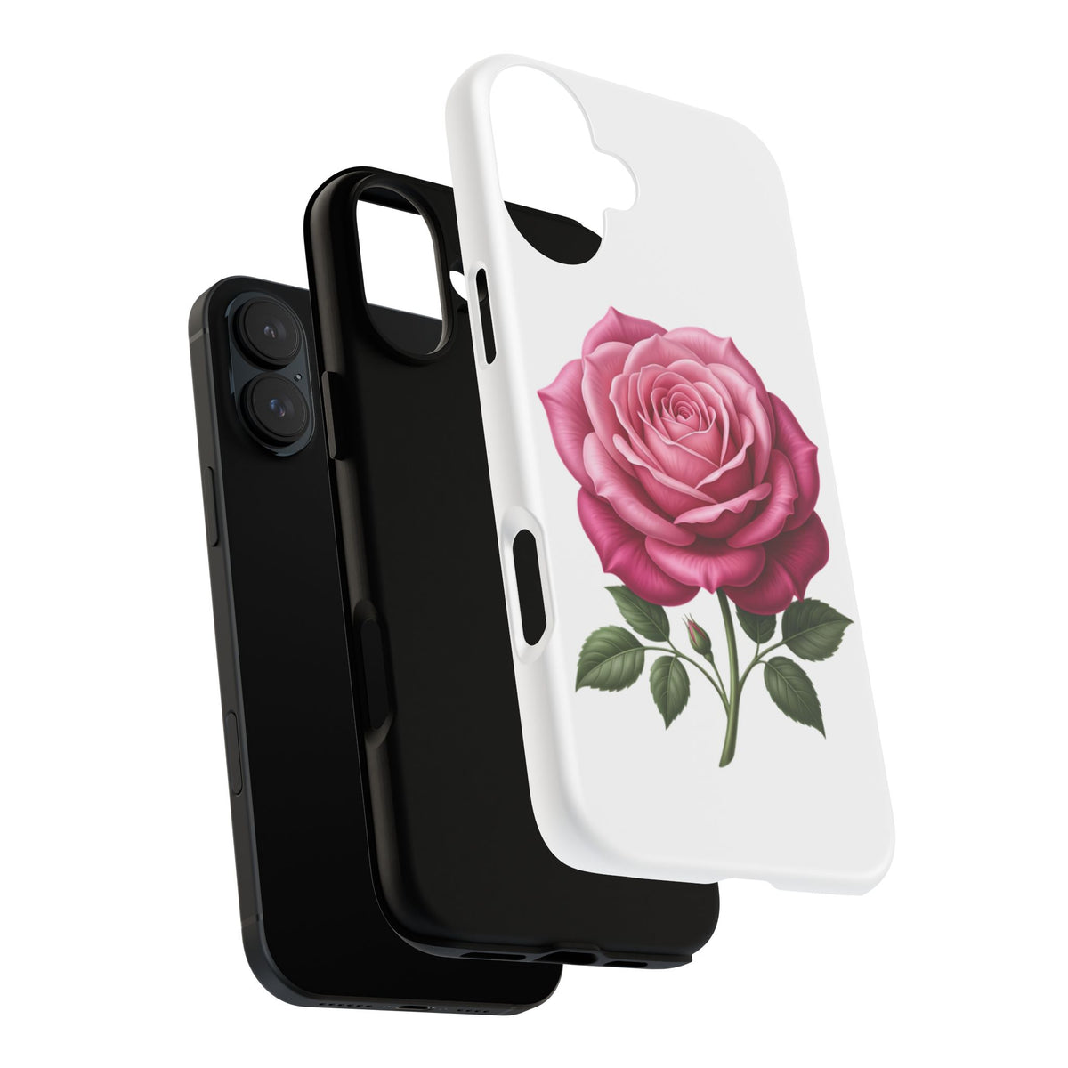 Pink Rose Tough Phone Case — Floral Protective iPhone Cover