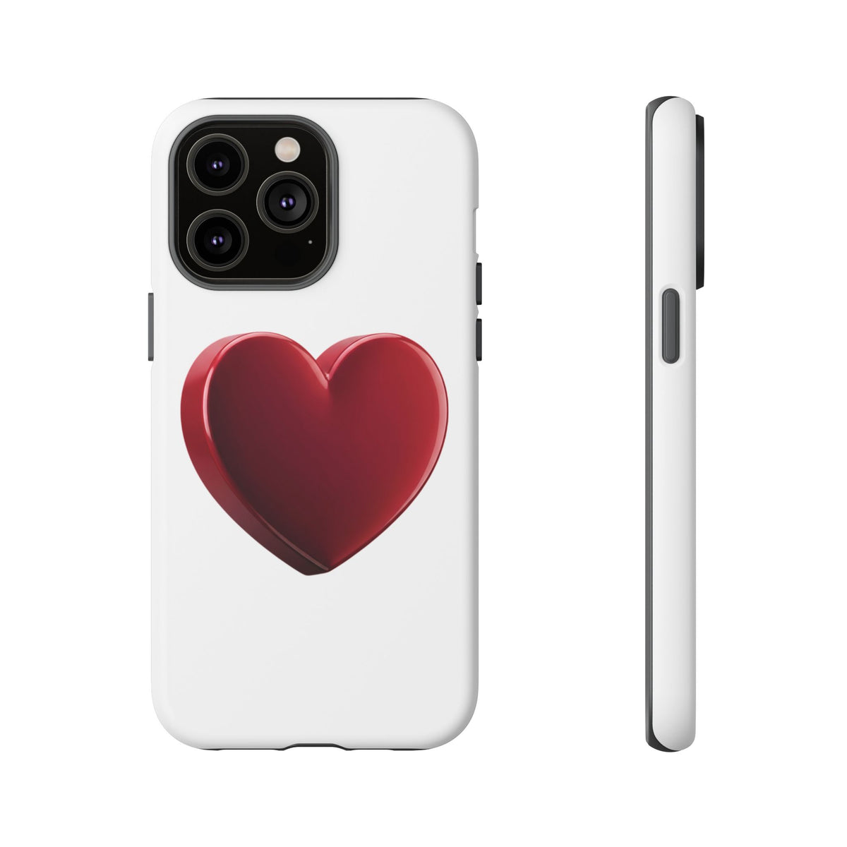 Heart Tough Phone Case - Red 3D Heart Protective Phone Case
