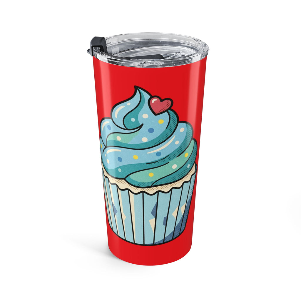 20oz Cupcake Tumbler Red – Blue Frosting Travel Coffee Cup