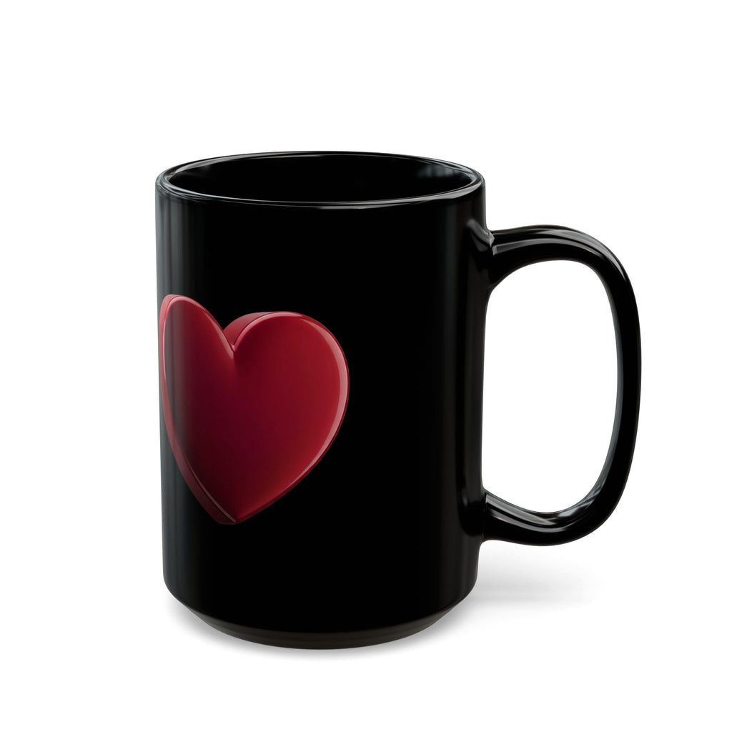 Red Heart Black Coffee Mug — Romantic Valentine’s Day Gift (11oz & 15oz)