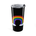 20oz Rainbow Tumbler - Double Arc Rainbow on Black, Pride Travel Cup