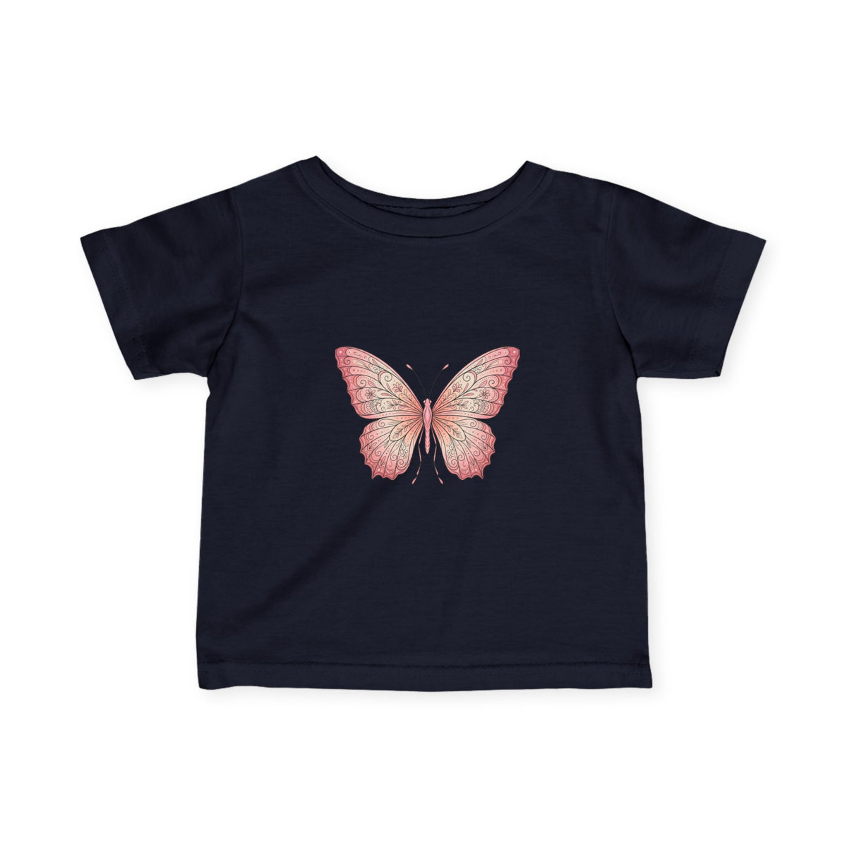 Infant Tee with Pink Watercolor Butterfly — Baby Girl Spring Floral Shirt