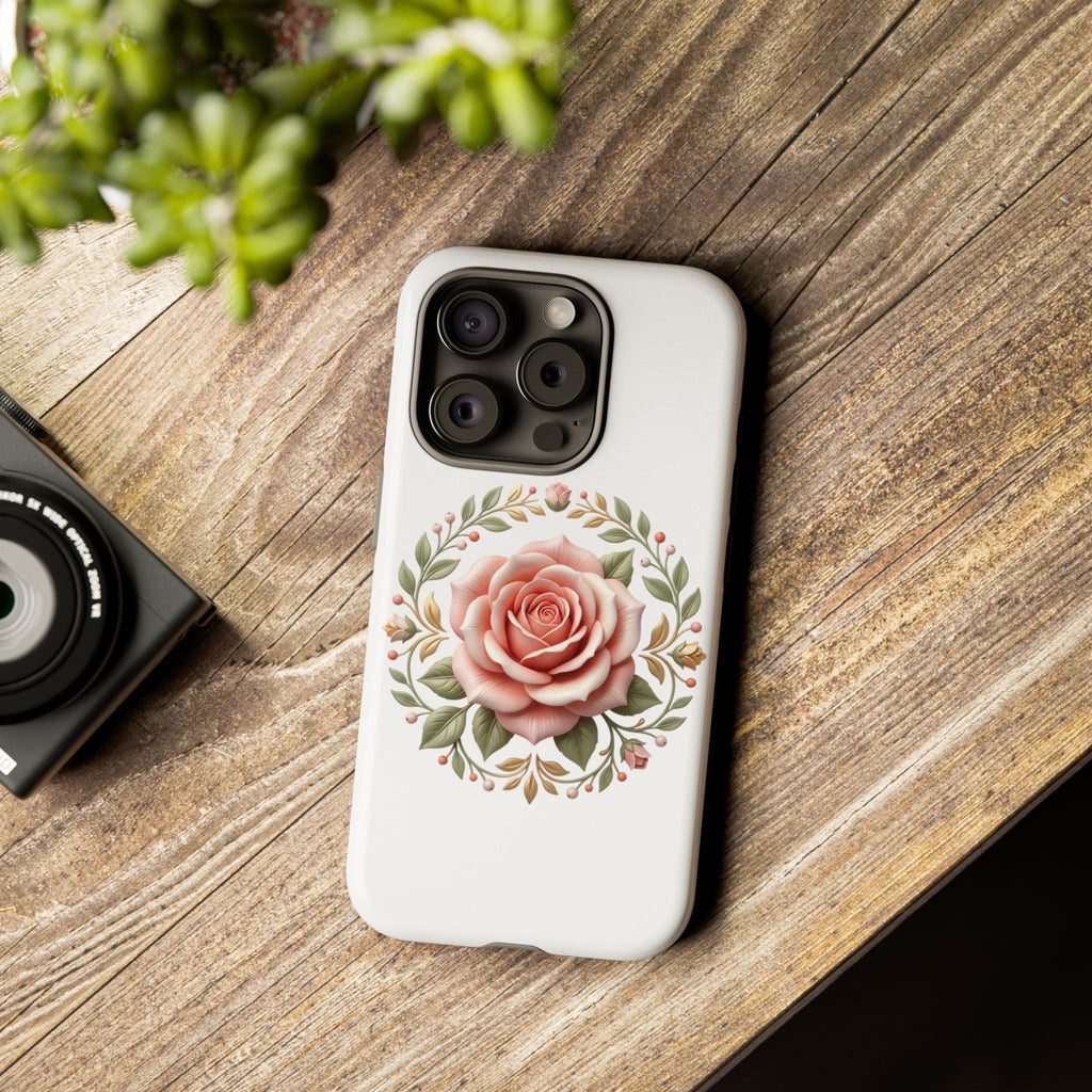 Floral Rose Wreath Tough Phone Case