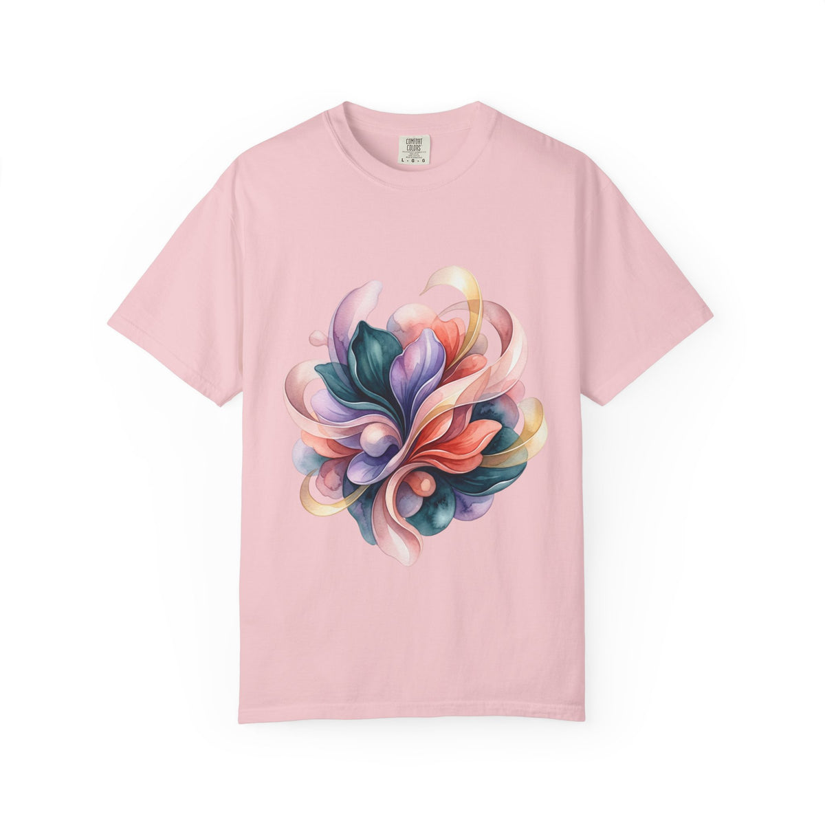 T-Shirt — Colorful Abstract Floral Swirl Graphic Tee