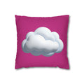 Cloud Graphic Pillowcase - Magenta Decorative Square Throw Pillow Cover