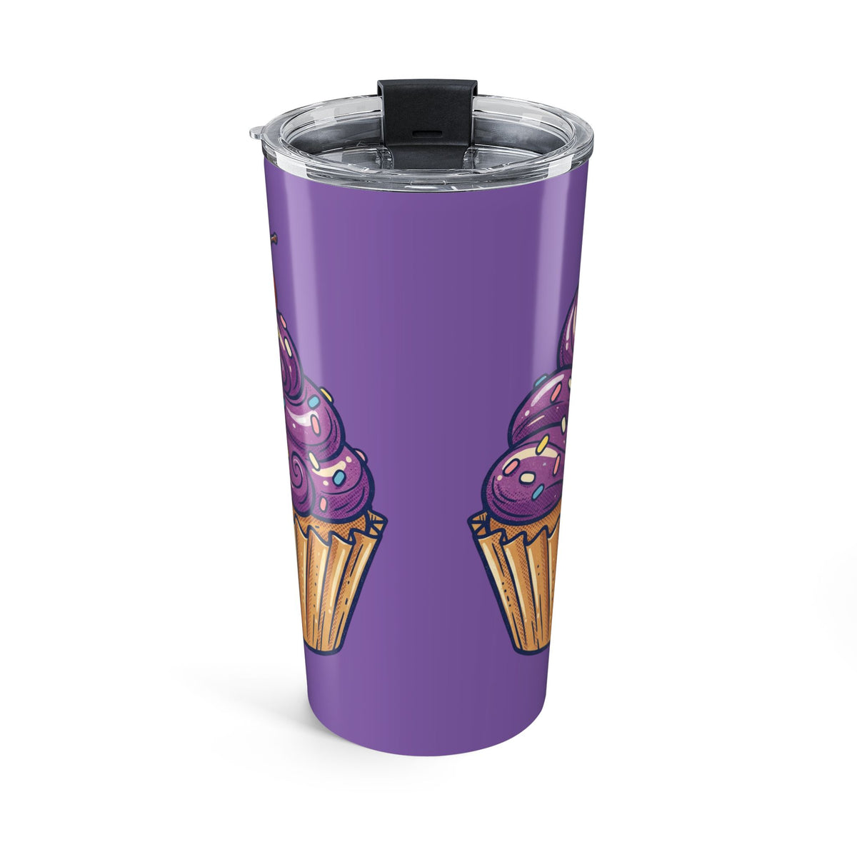 20oz Purple Cupcake Tumbler Light Purple — Insulated Travel Cup with Cute Dessert Design