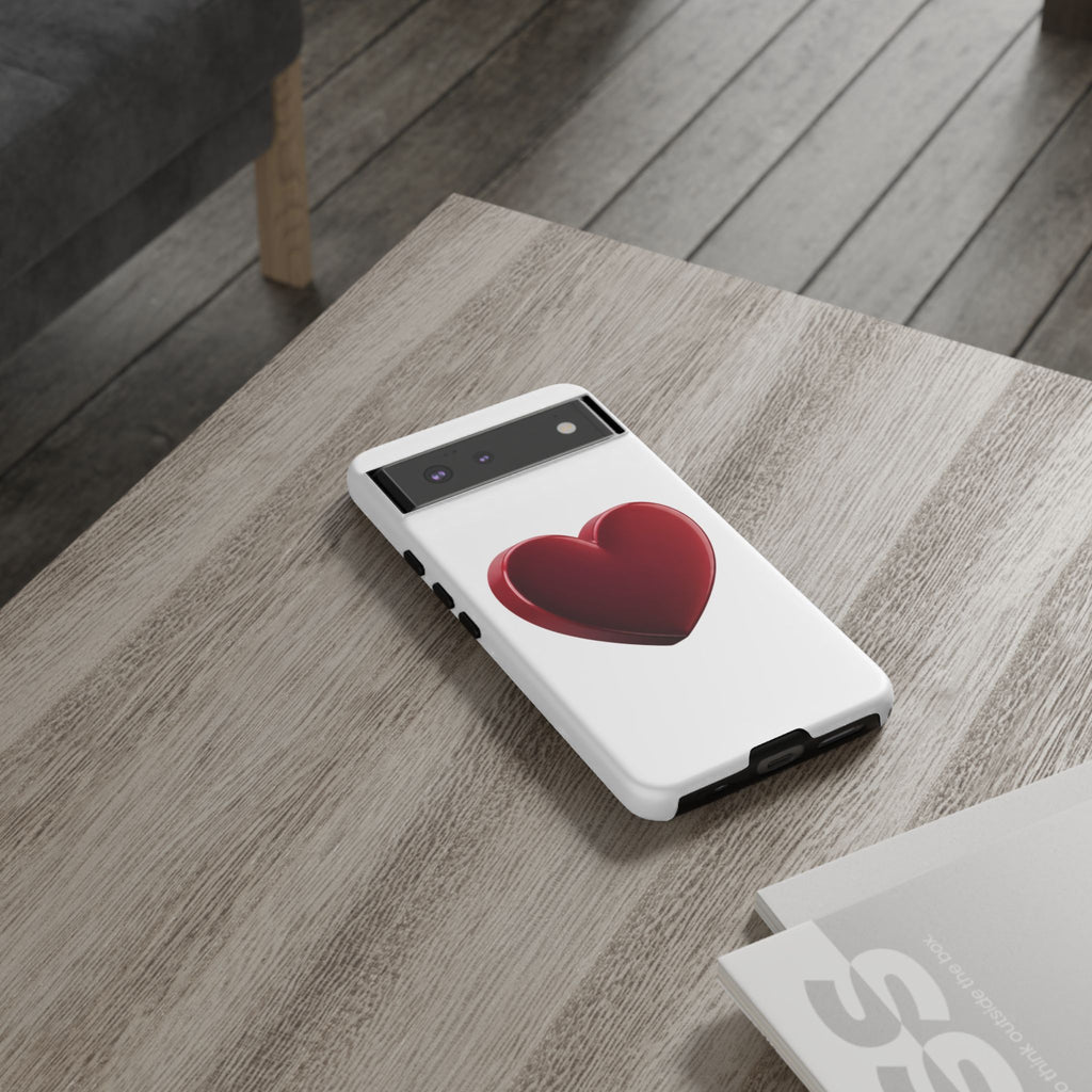 Heart Tough Phone Case - Red 3D Heart Protective Phone Case