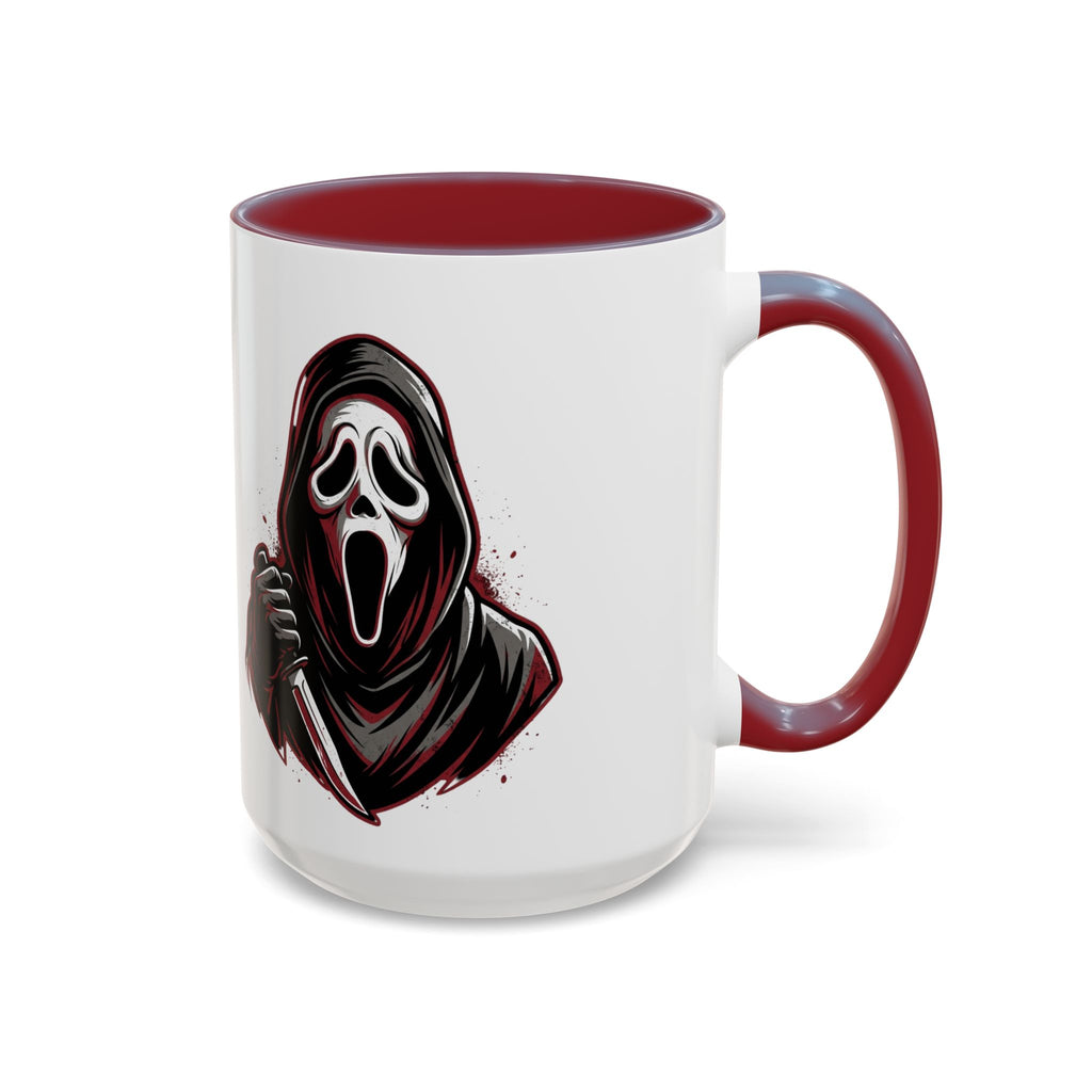 Scream Mask Accent Coffee Mug — Horror Killer Design (11/15oz)