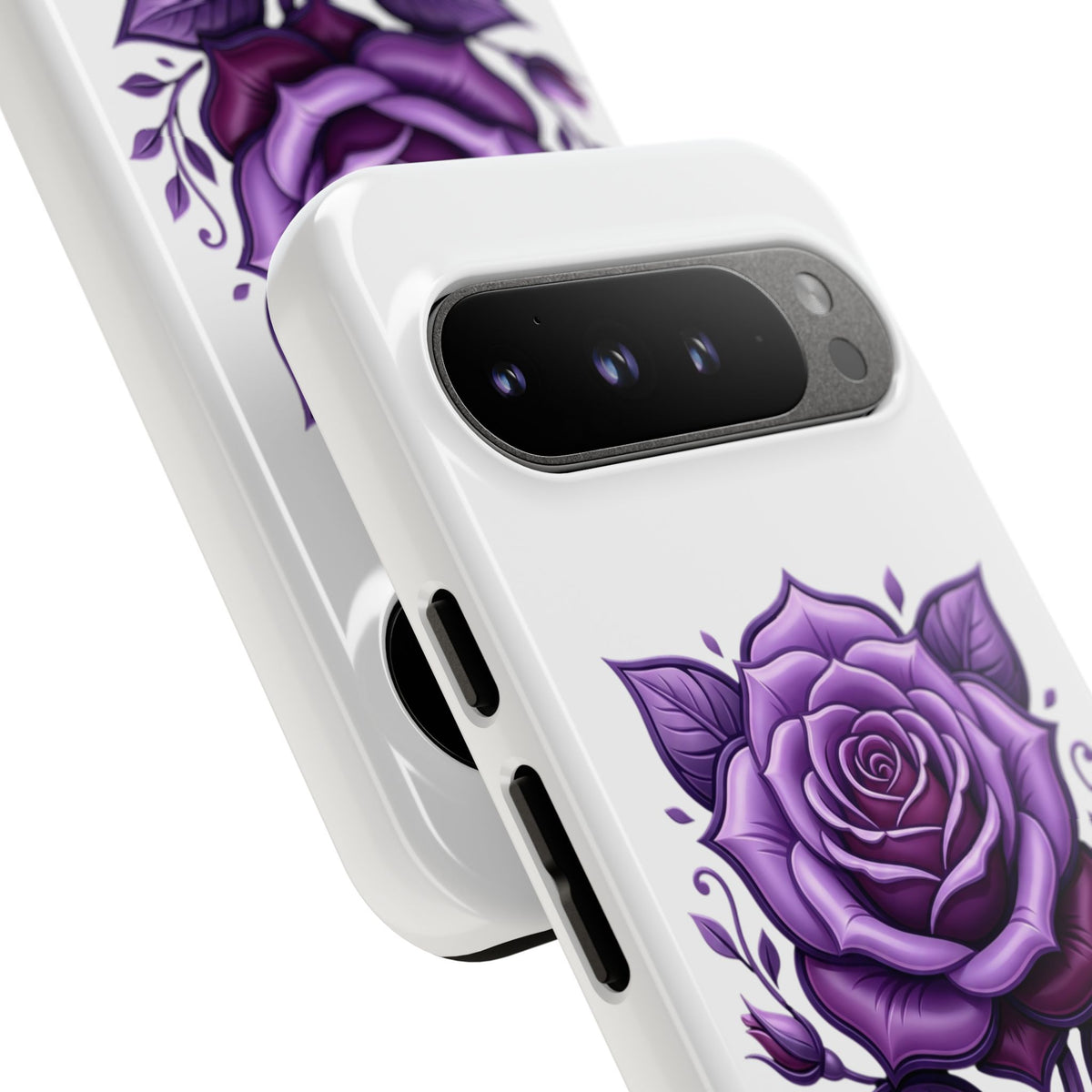 Purple Rose Tough Phone Case — Floral Protective Phone Cover
