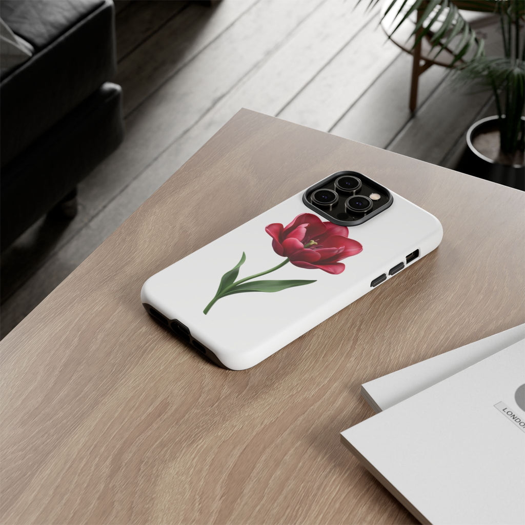 Tulip Floral Tough Phone Case – Protective Blossom iPhone Cover