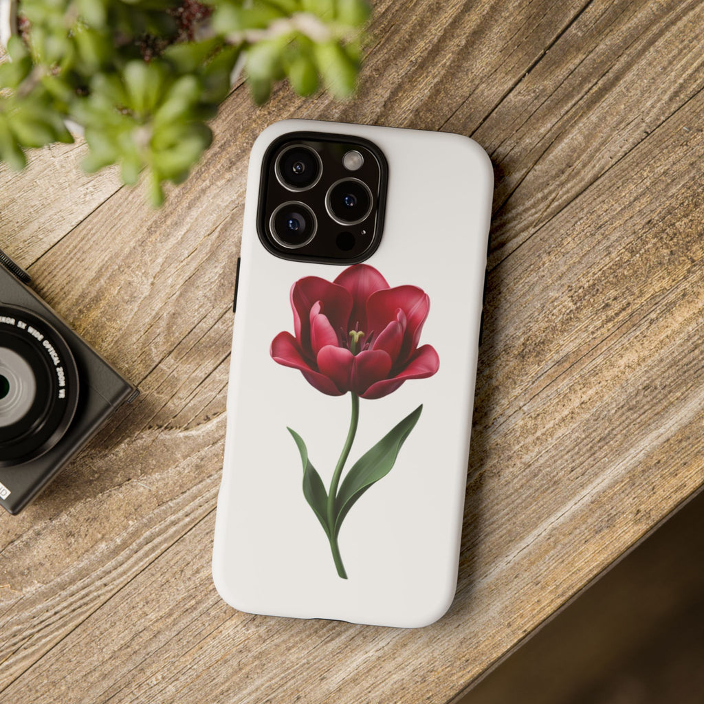 Tulip Floral Tough Phone Case – Protective Blossom iPhone Cover