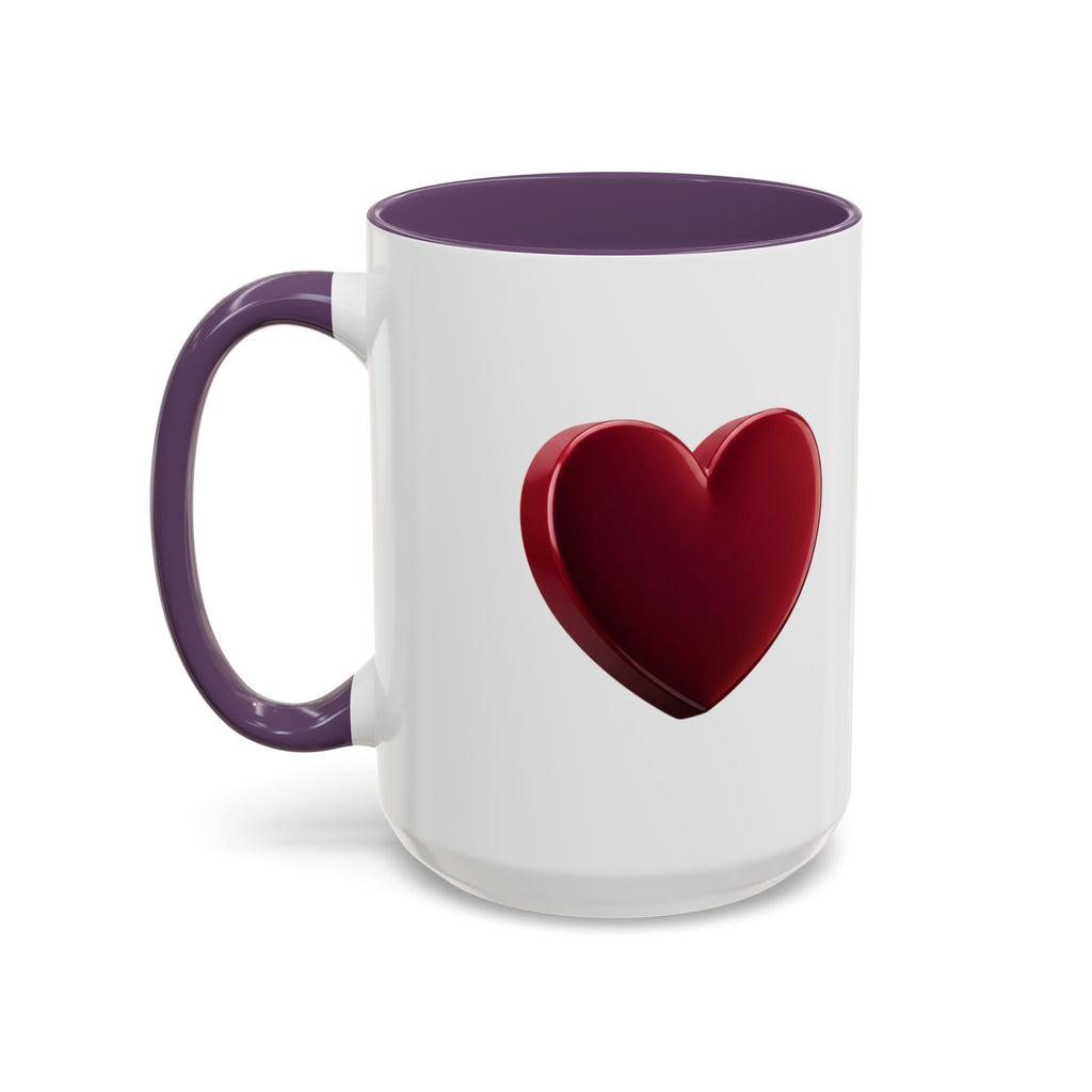 Heart Accent Coffee Mug – Red 3D Heart Design, Valentine’s Day Gift
