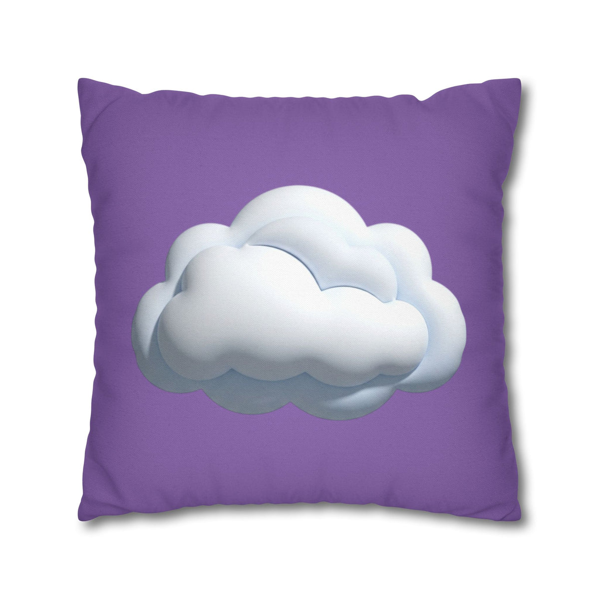 Cloud Graphic Pillowcase — Light Purple Decorative Square Throw Pillow